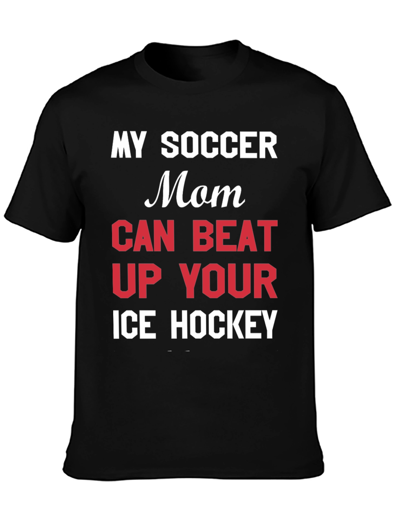 Black Funny Soccer Mom T-Shirt view 3