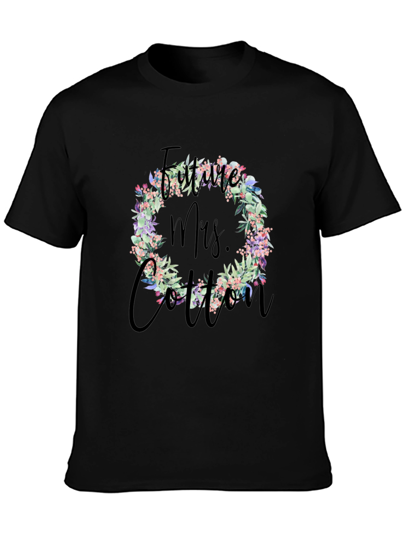 Future Mrs. Cotton Floral Wreath T-Shirt - 3