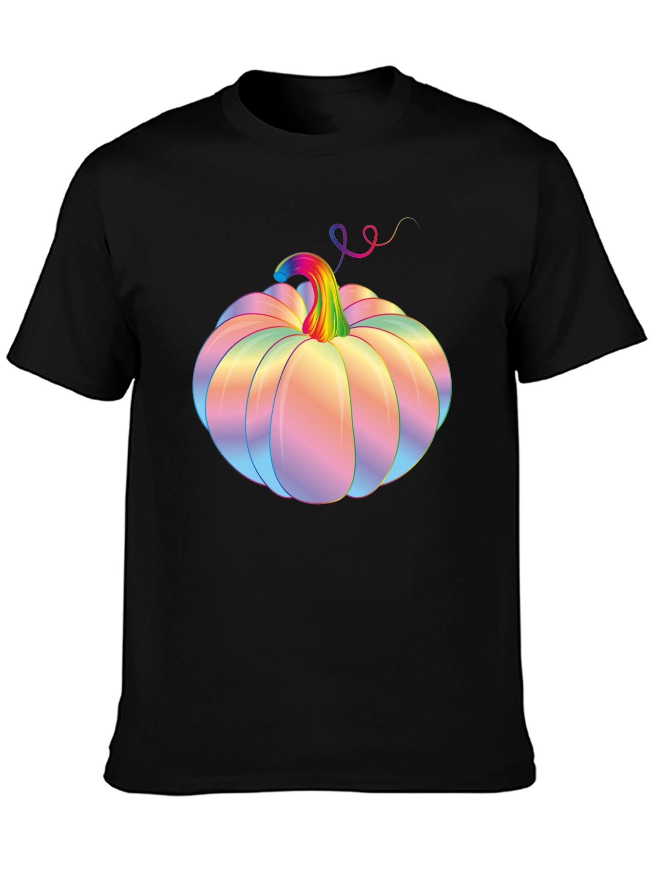 Black Rainbow Pumpkin Graphic Tee - Fall Fashion view 3
