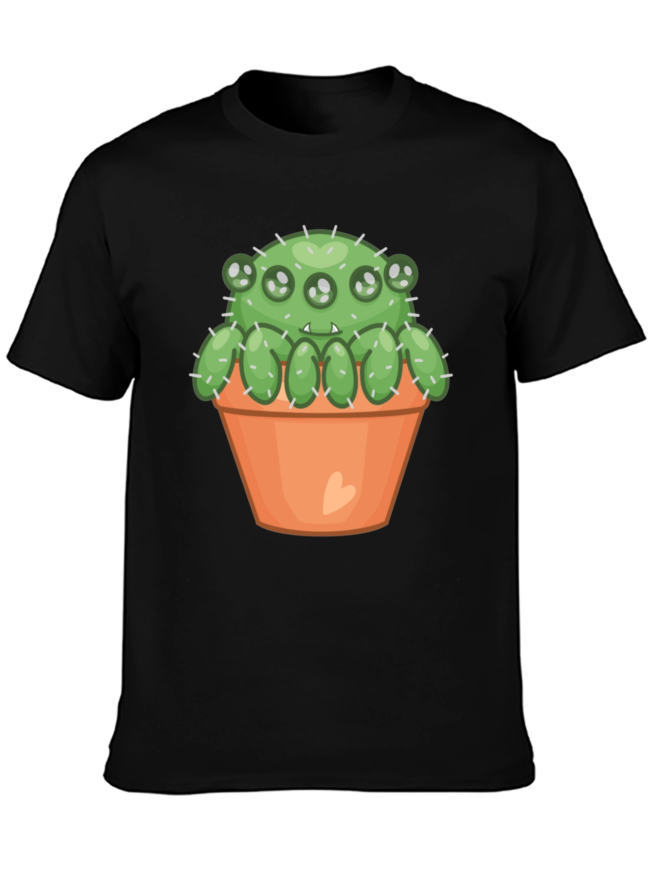 Black Cactus Monster T-Shirt - Cute & Spooky! view 3