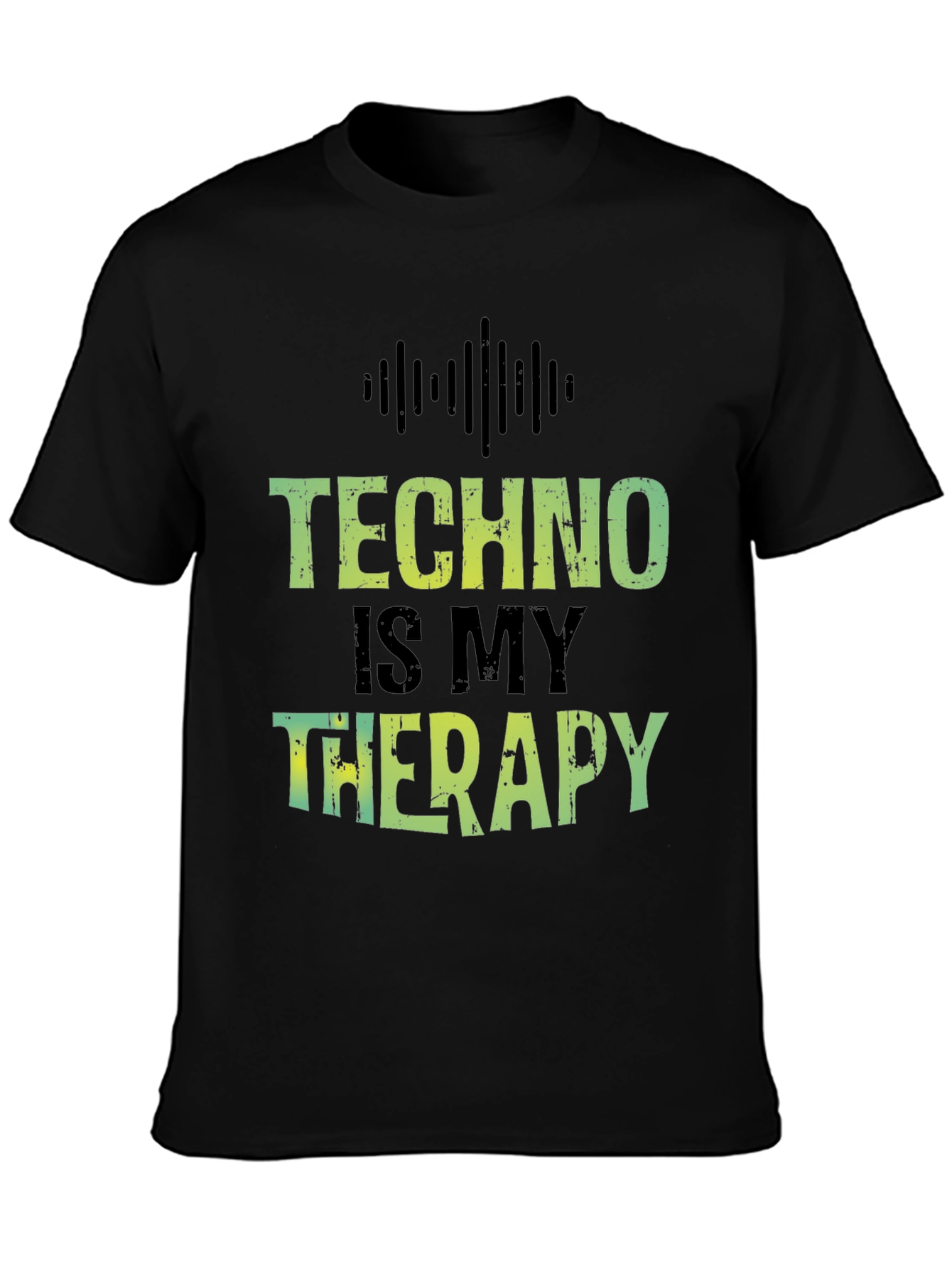 Black Techno is My Therapy T-Shirt - Music Lover Tee view 3