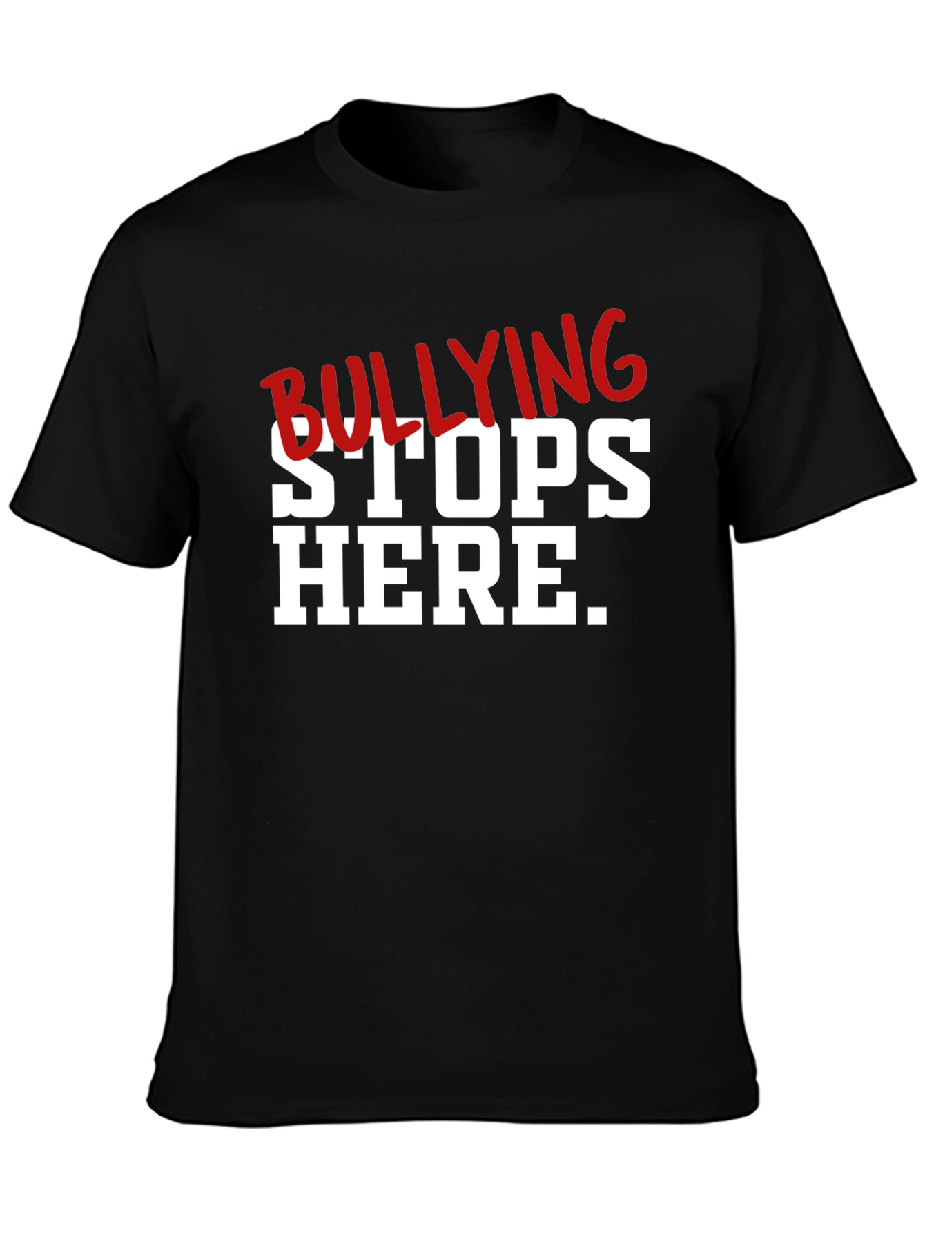 Black Bullying Stops Here Graphic T-Shirt view 3