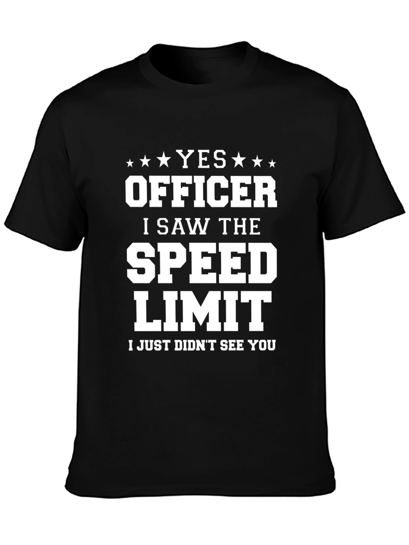 Black Funny "Yes Officer" Graphic Tee view 3