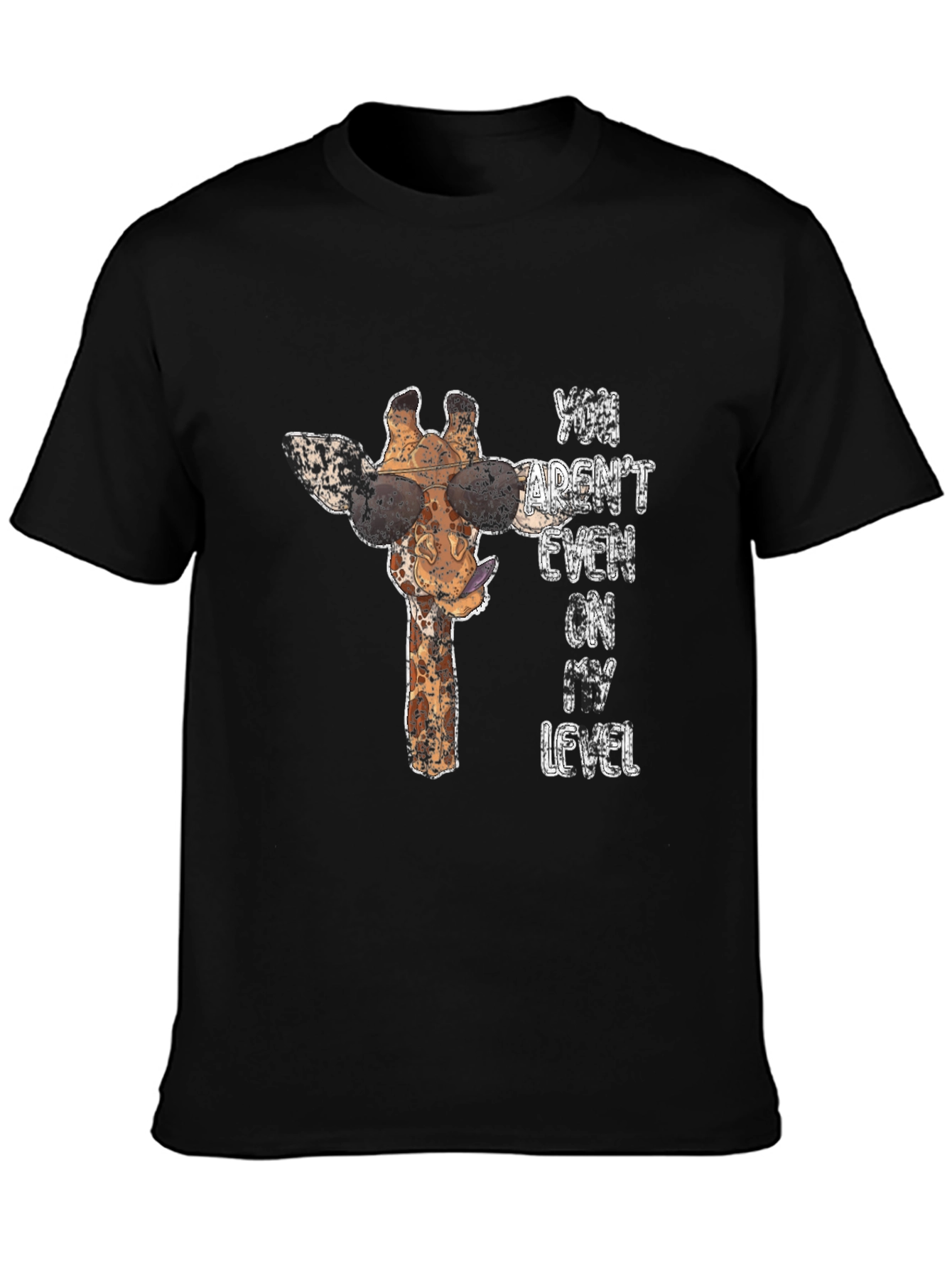 Black Cool Giraffe T-Shirt - Not On My Level view 3