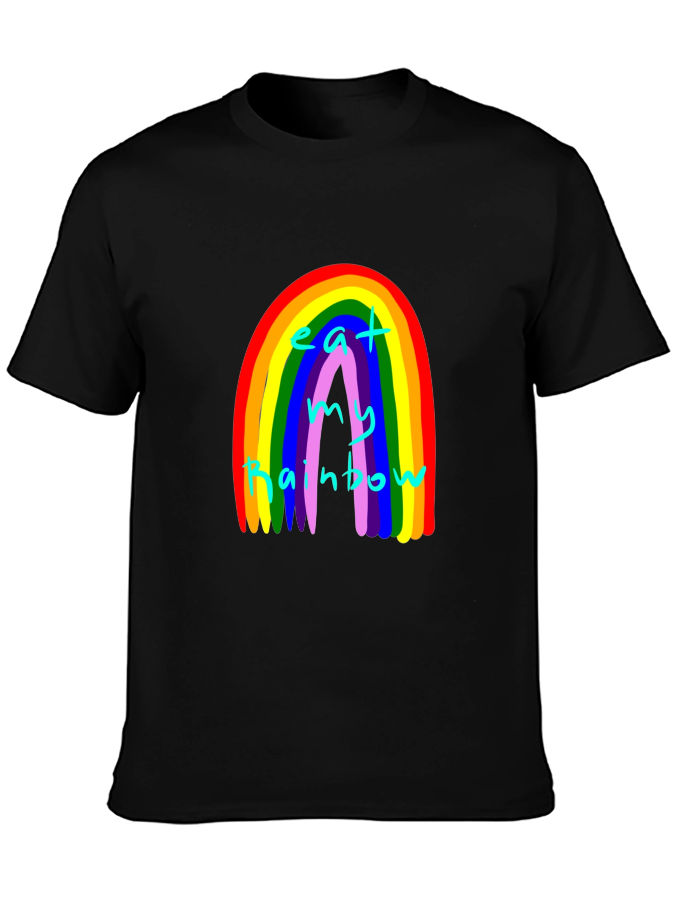 Black Eat My Rainbow Graphic Tee - Black Unisex T-Shirt view 3