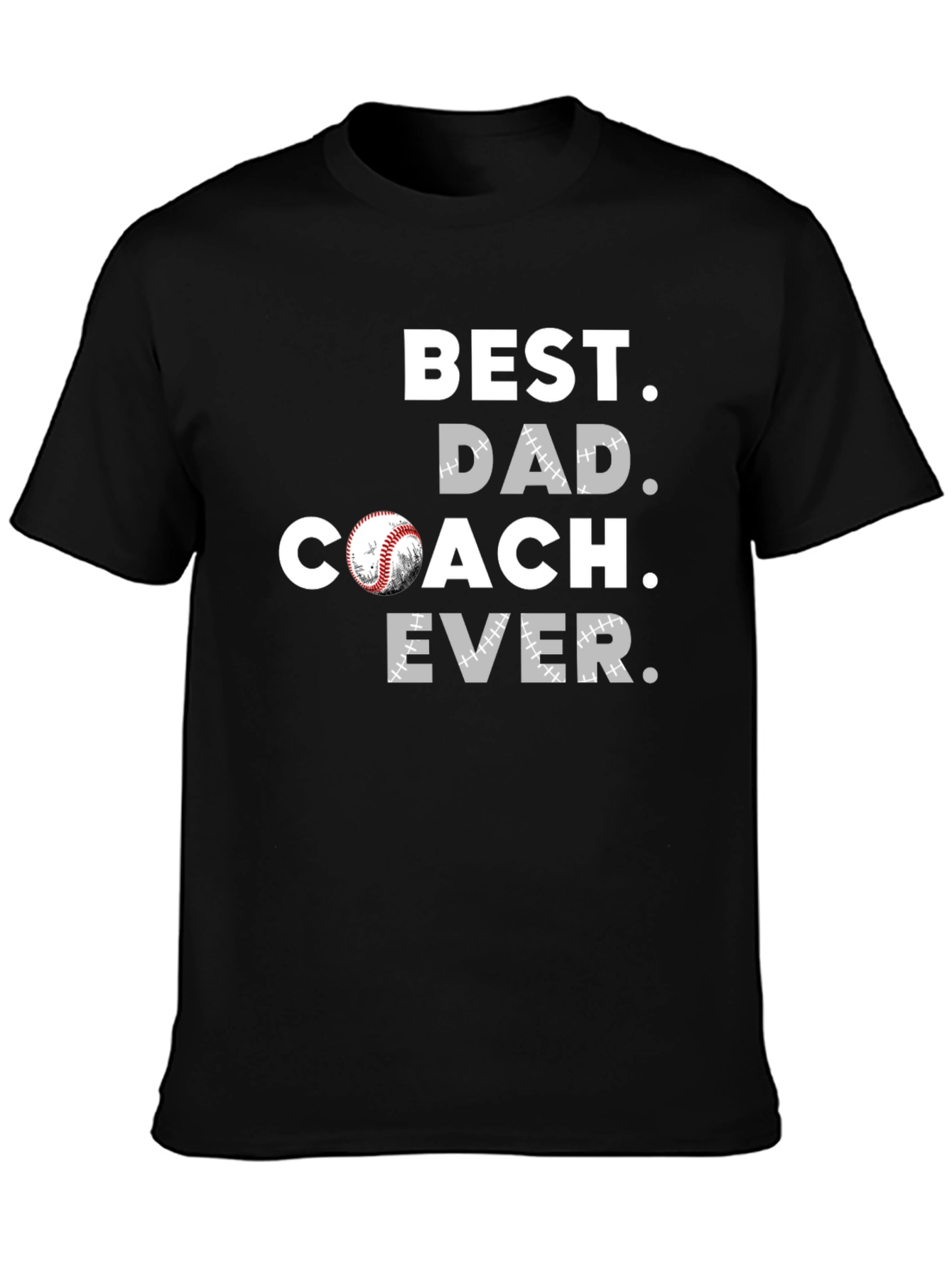 Black Best Dad Coach Ever T-Shirt view 3