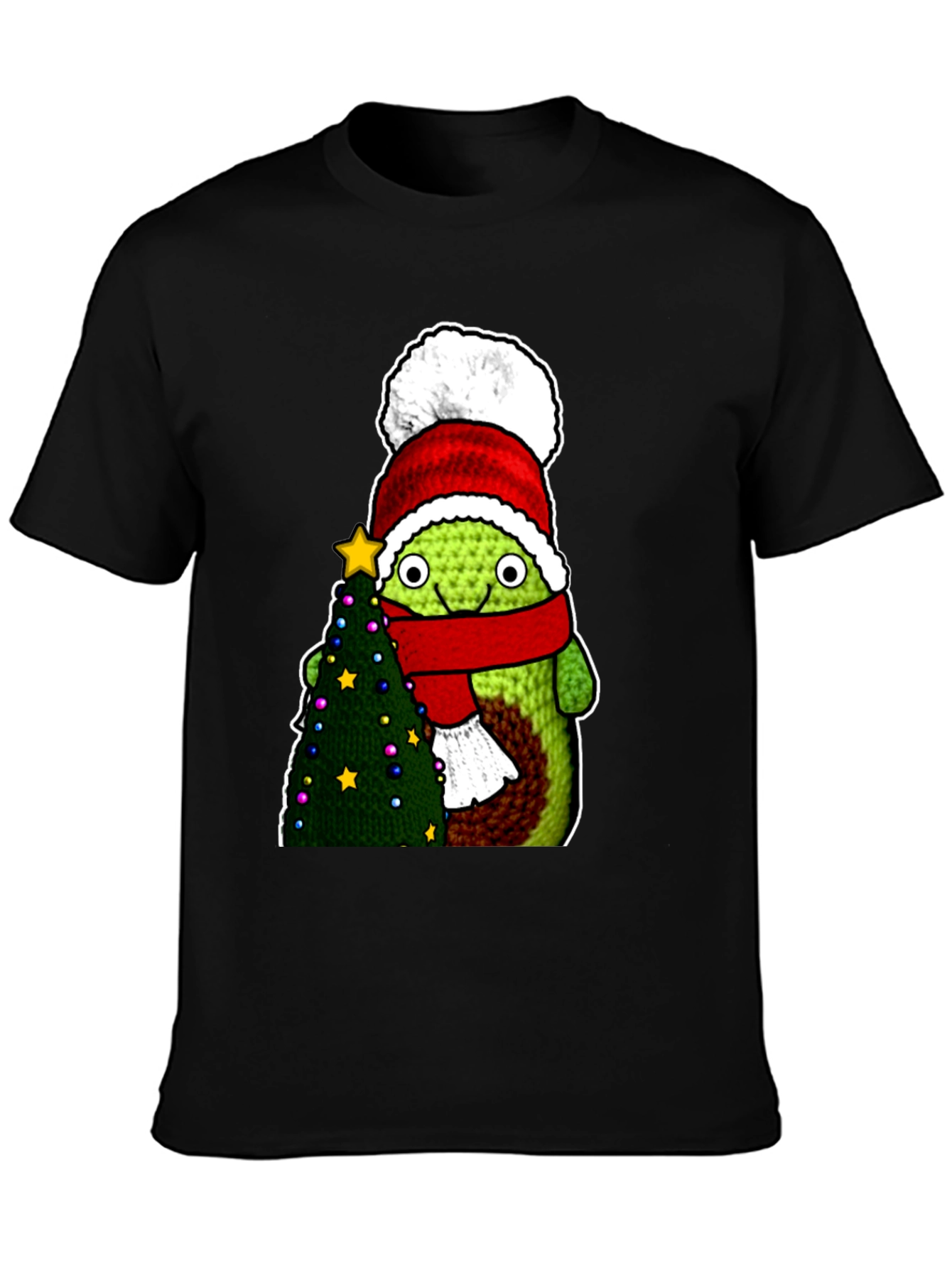 Black Avocado Christmas T-Shirt view 3
