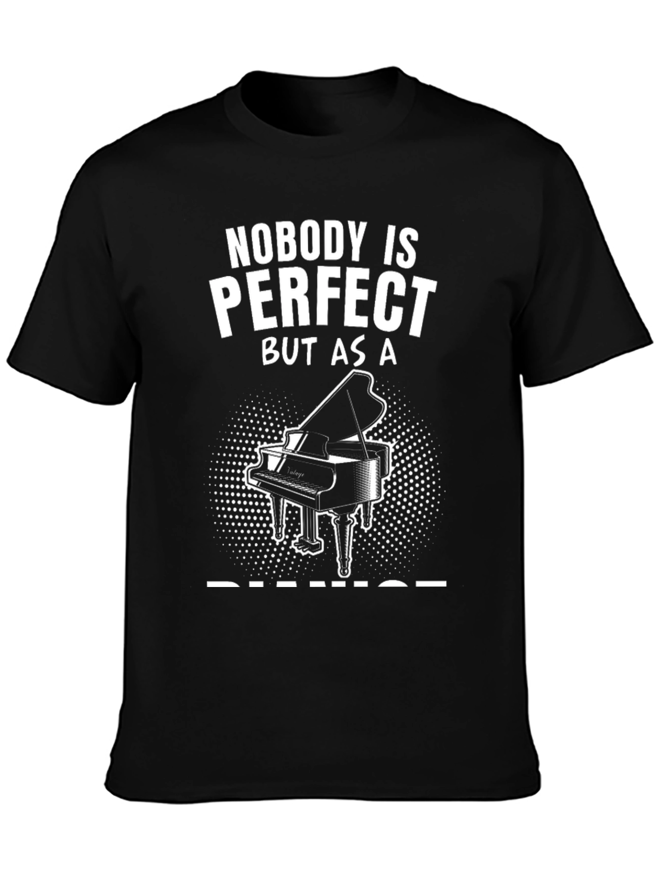 Black Nobody's Perfect Piano T-Shirt view 3