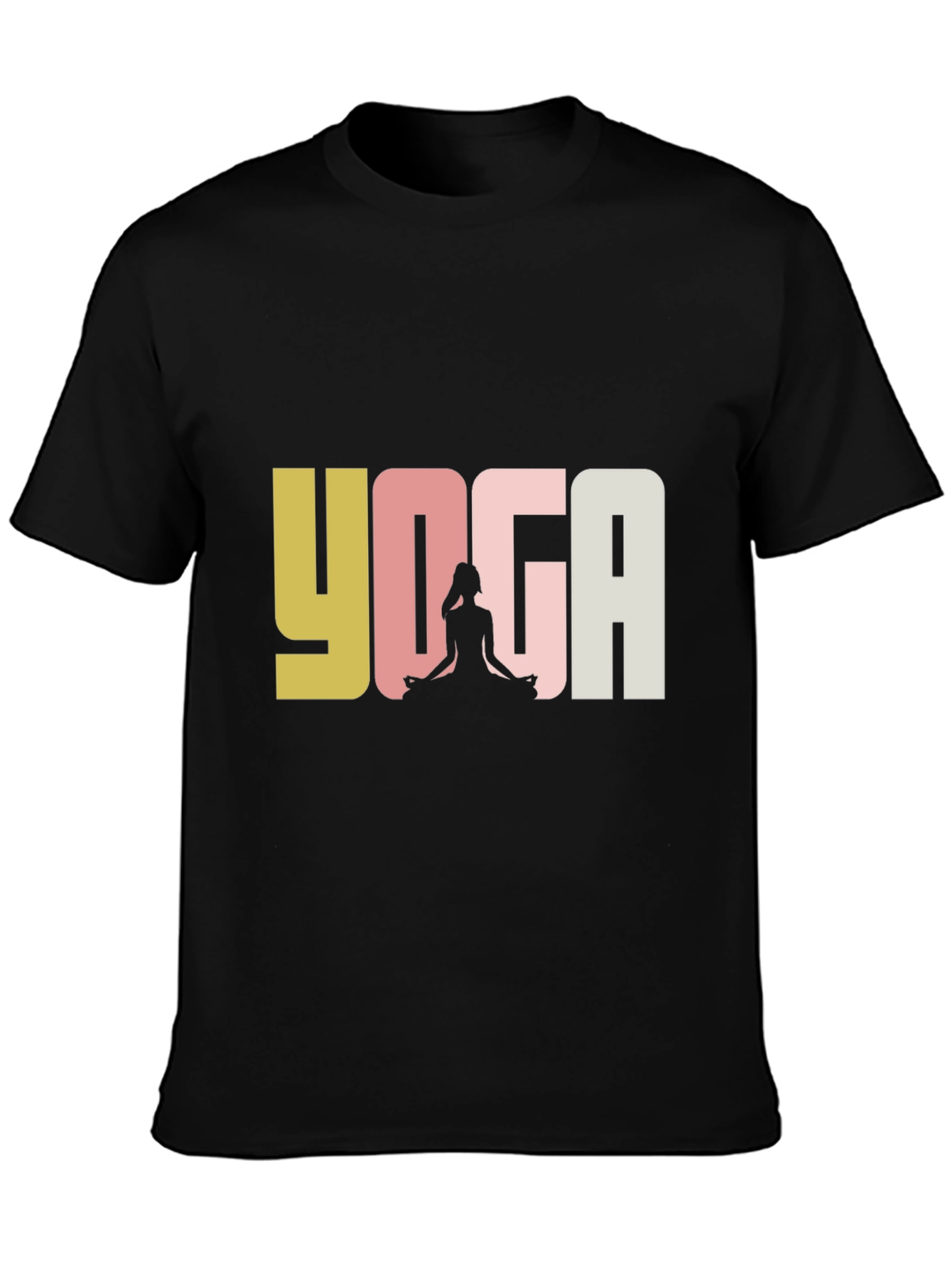 Black Yoga Graphic Tee - Unisex Black T-Shirt view 3