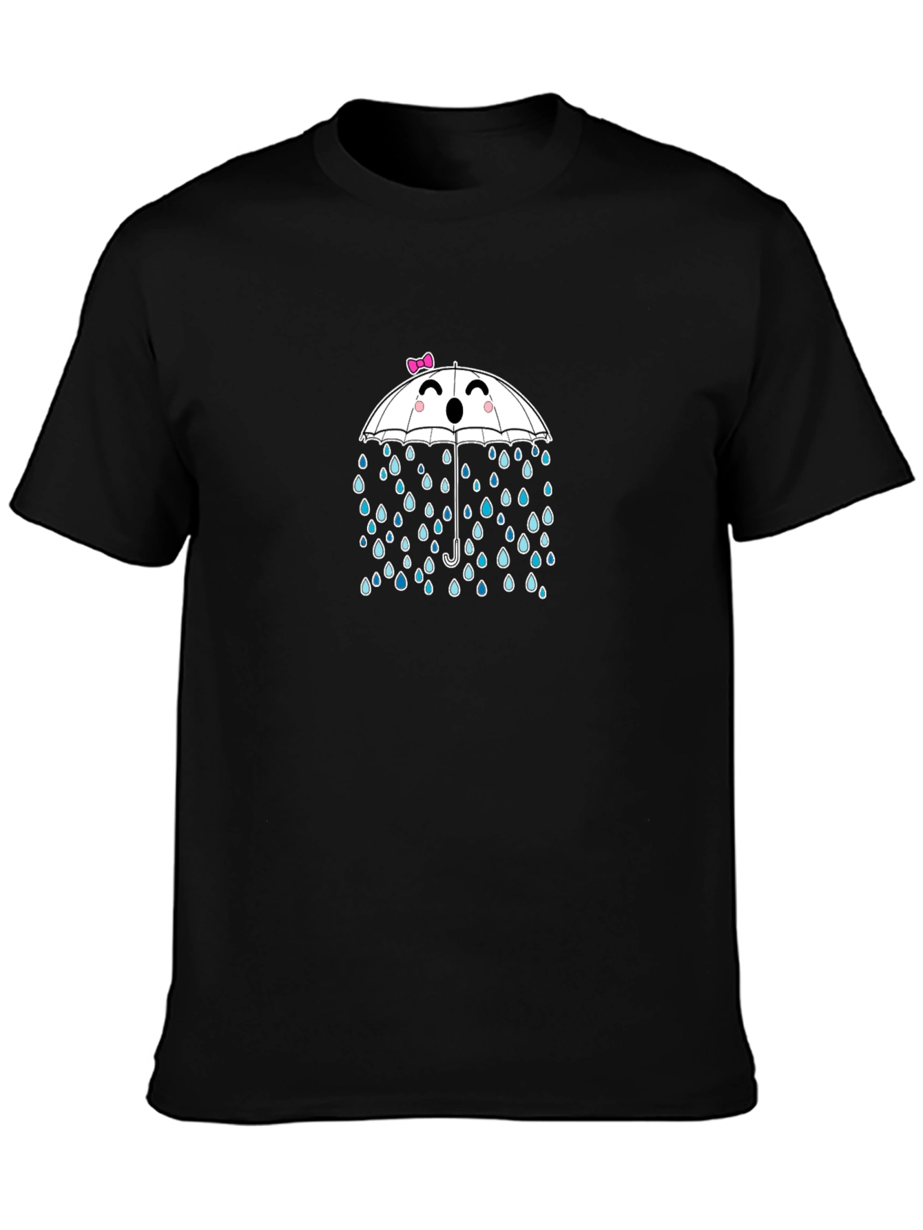 Black Rainy Day Umbrella Graphic Tee view 3
