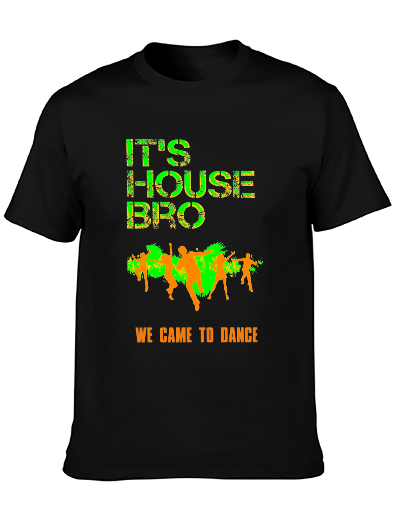 Black It's House Bro T-Shirt - Dance Party Apparel view 3