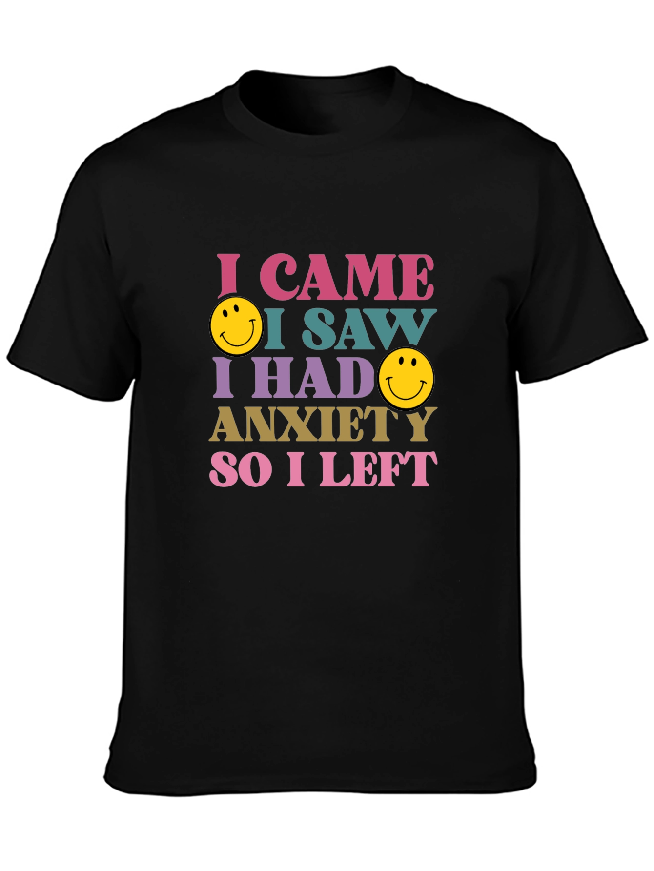 Black Anxiety Humor Graphic Tee view 3