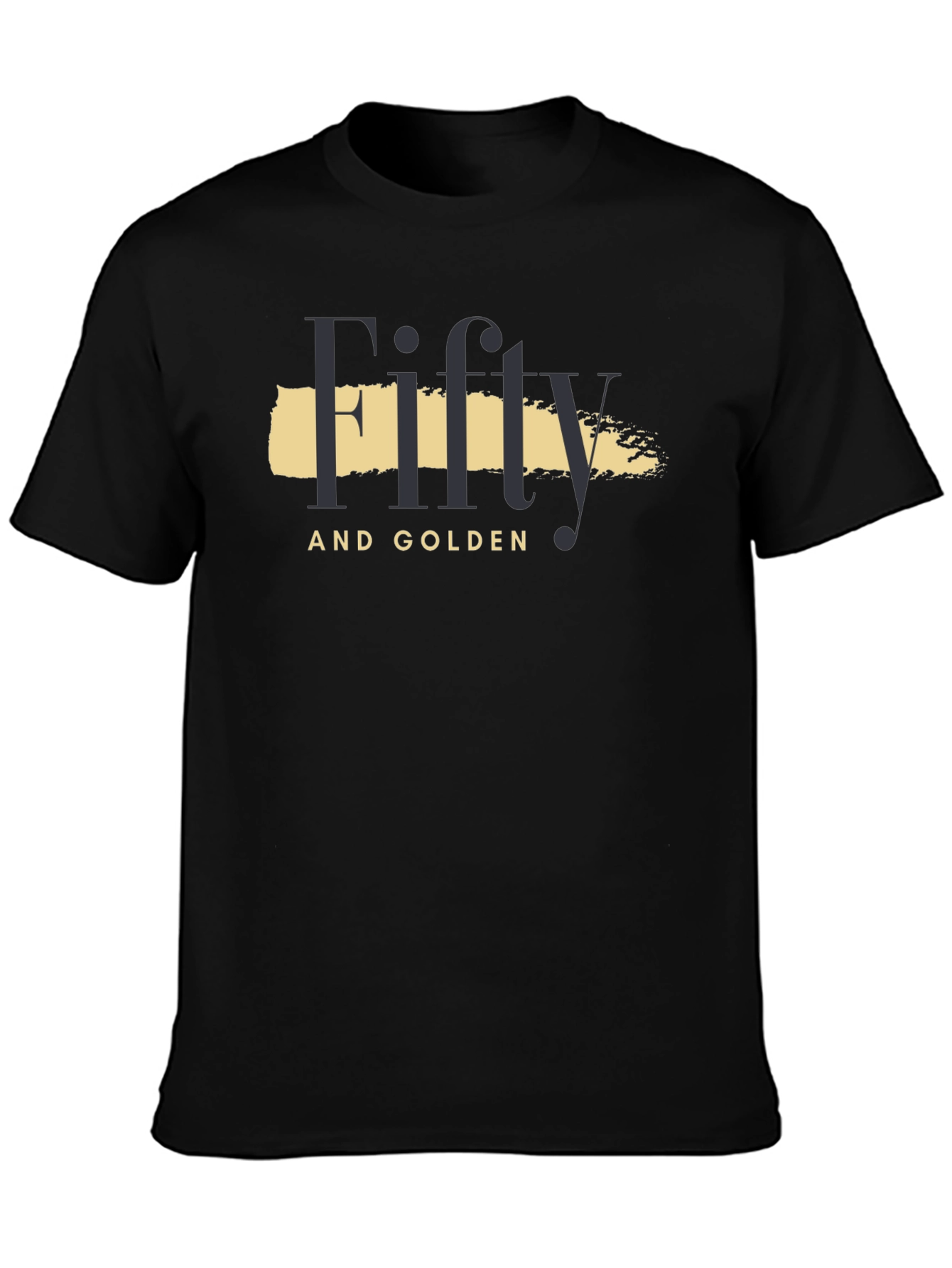 Black Fifty and Golden Black Graphic T-Shirt view 3
