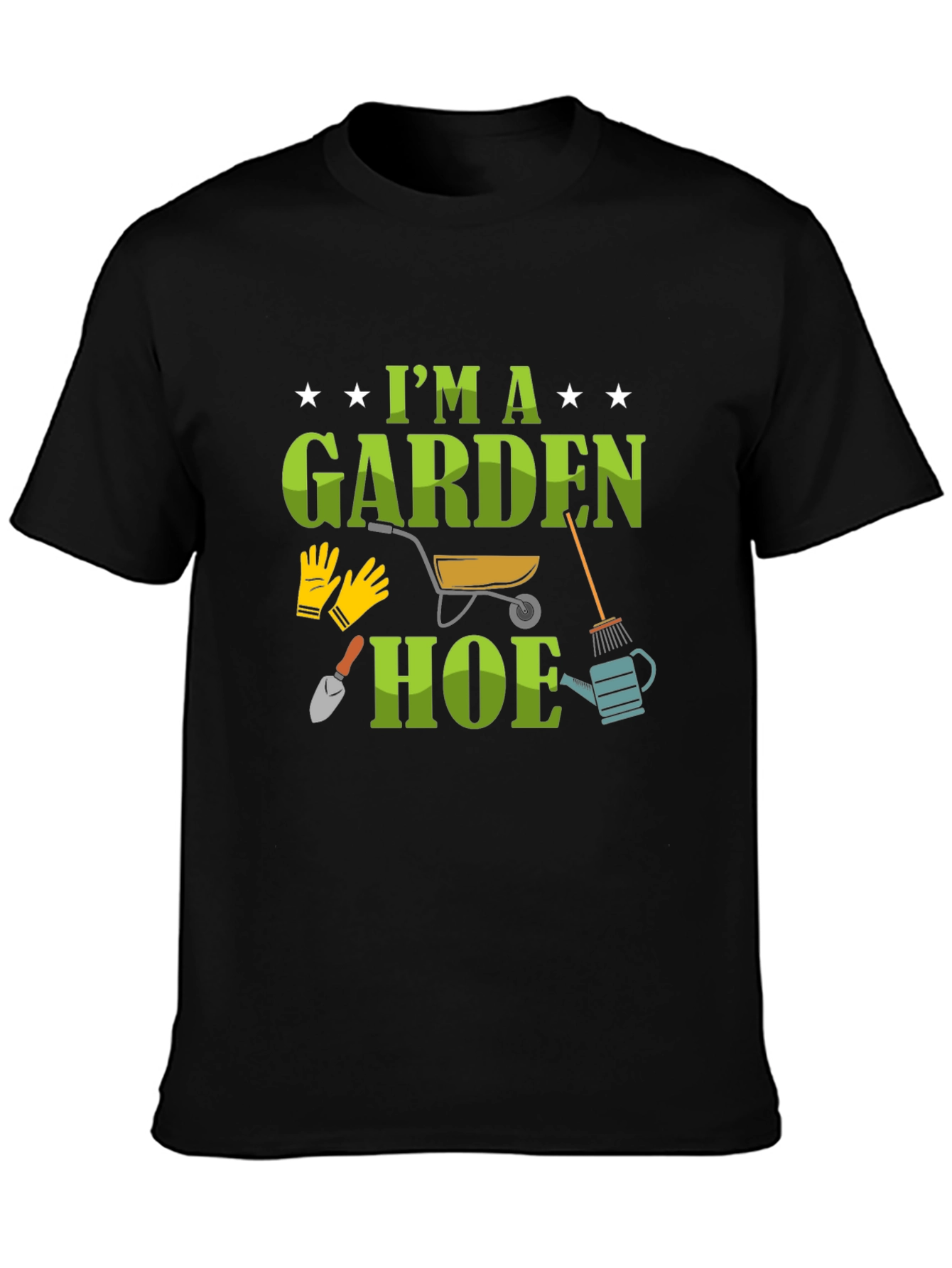 Black Gardener T-Shirt: I'm a Garden Hoe Tee view 3