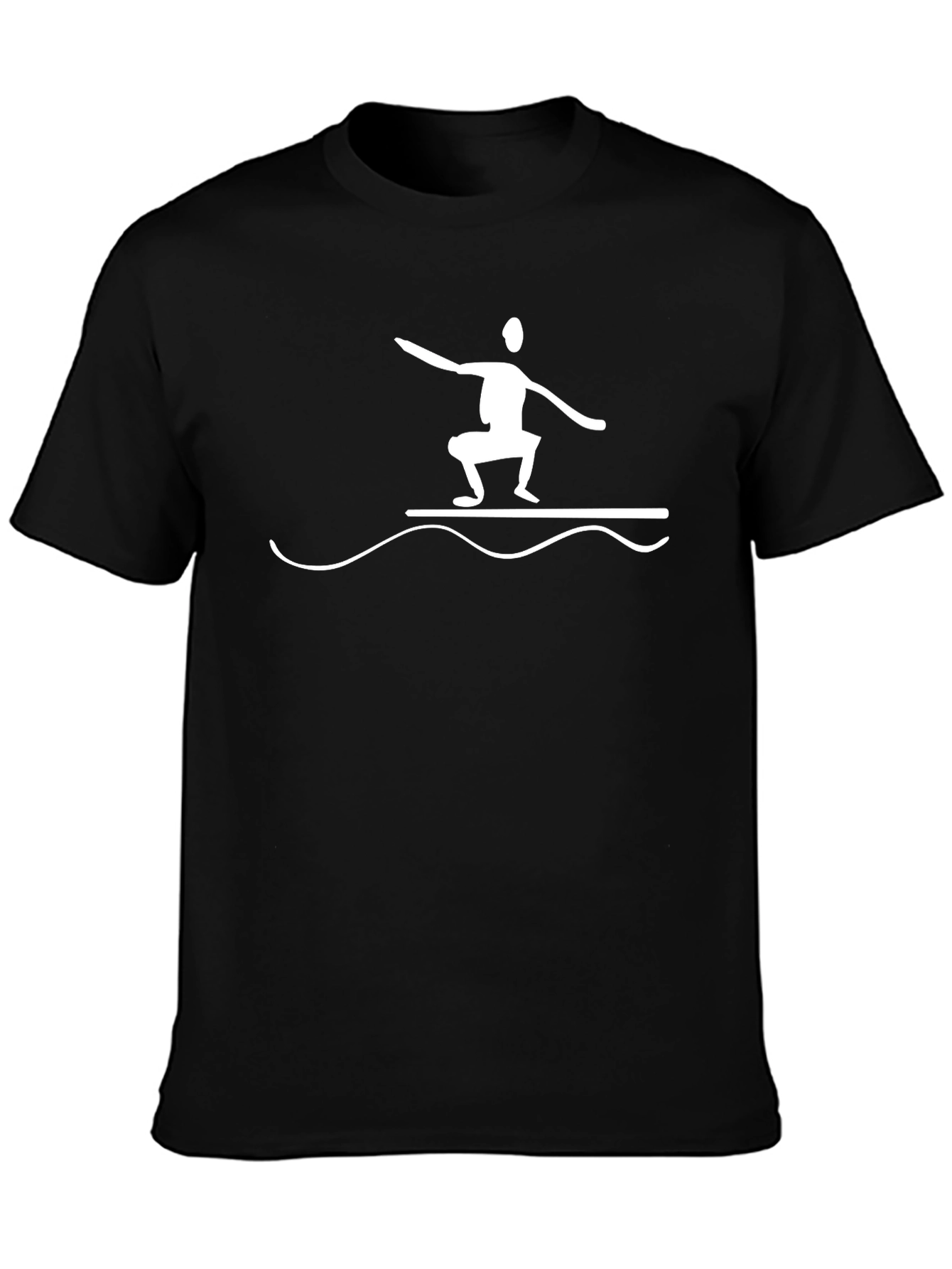 Black Surfer Dude Graphic Tee - Black Cotton Blend view 3