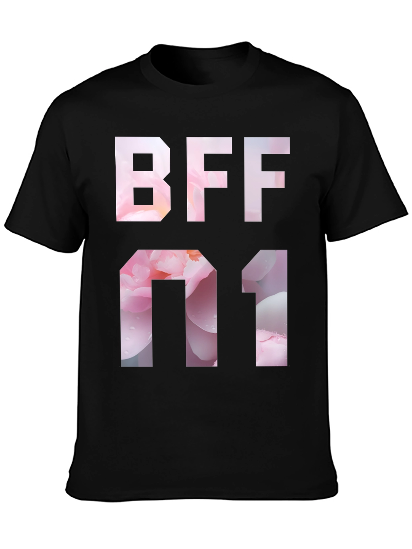 Black BFF 01 Graphic Tee - Black Short Sleeve T-Shirt view 3