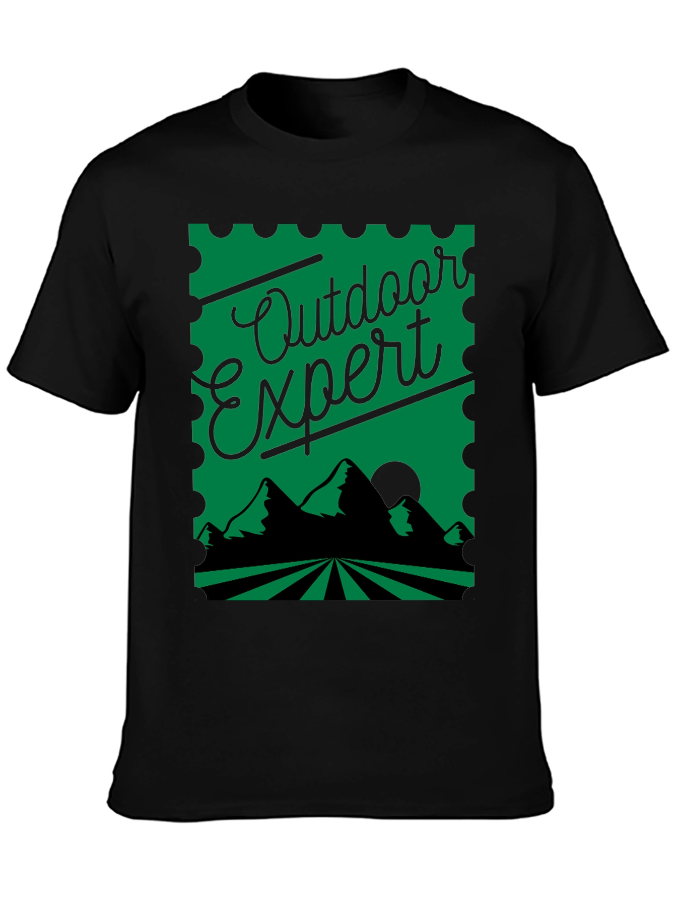 Black Outdoor Expert Graphic T-Shirt - Nature Lover Tee view 3