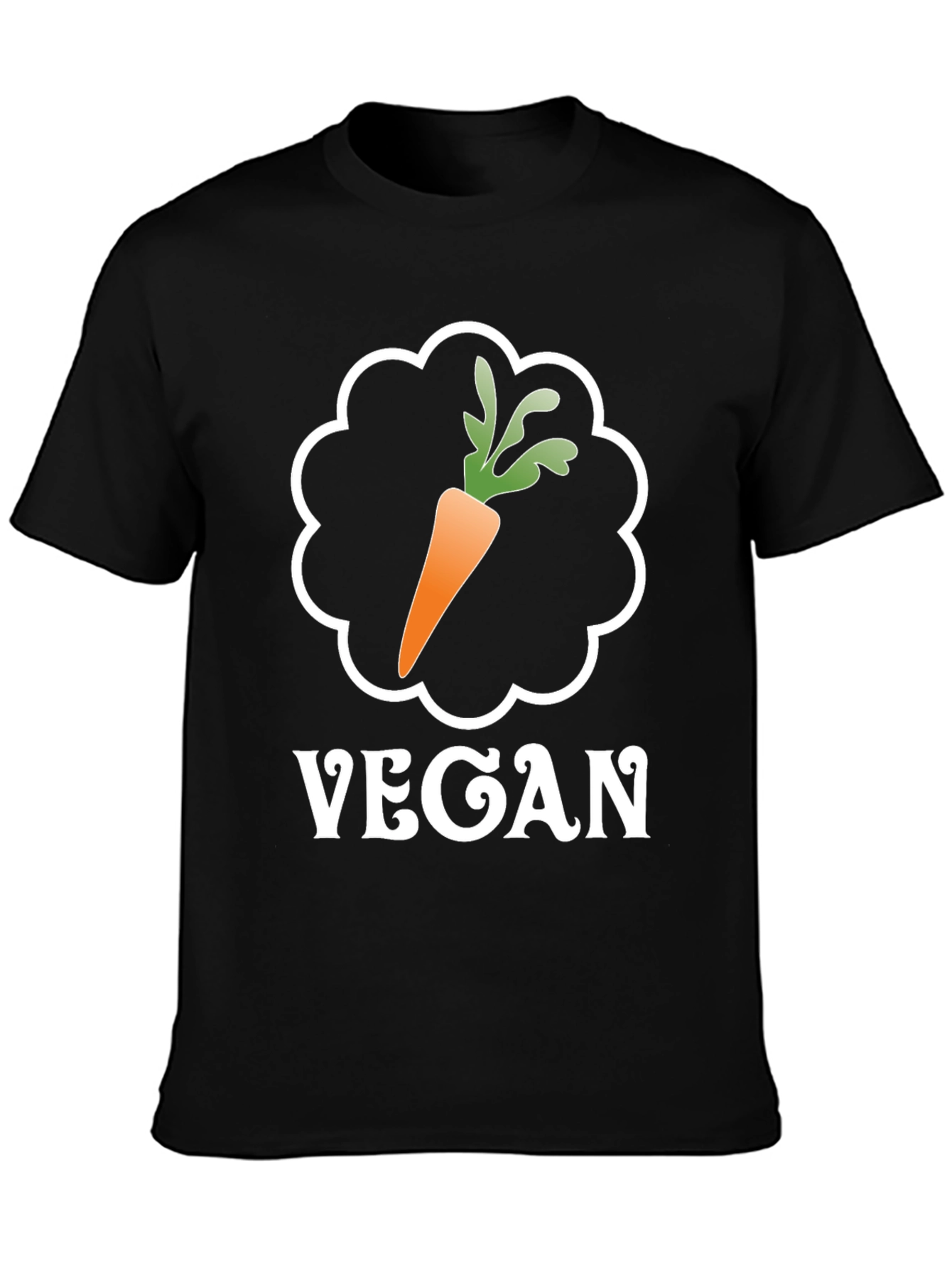 Black Vegan Carrot Graphic Tee - Soft Cotton Comfort view 3