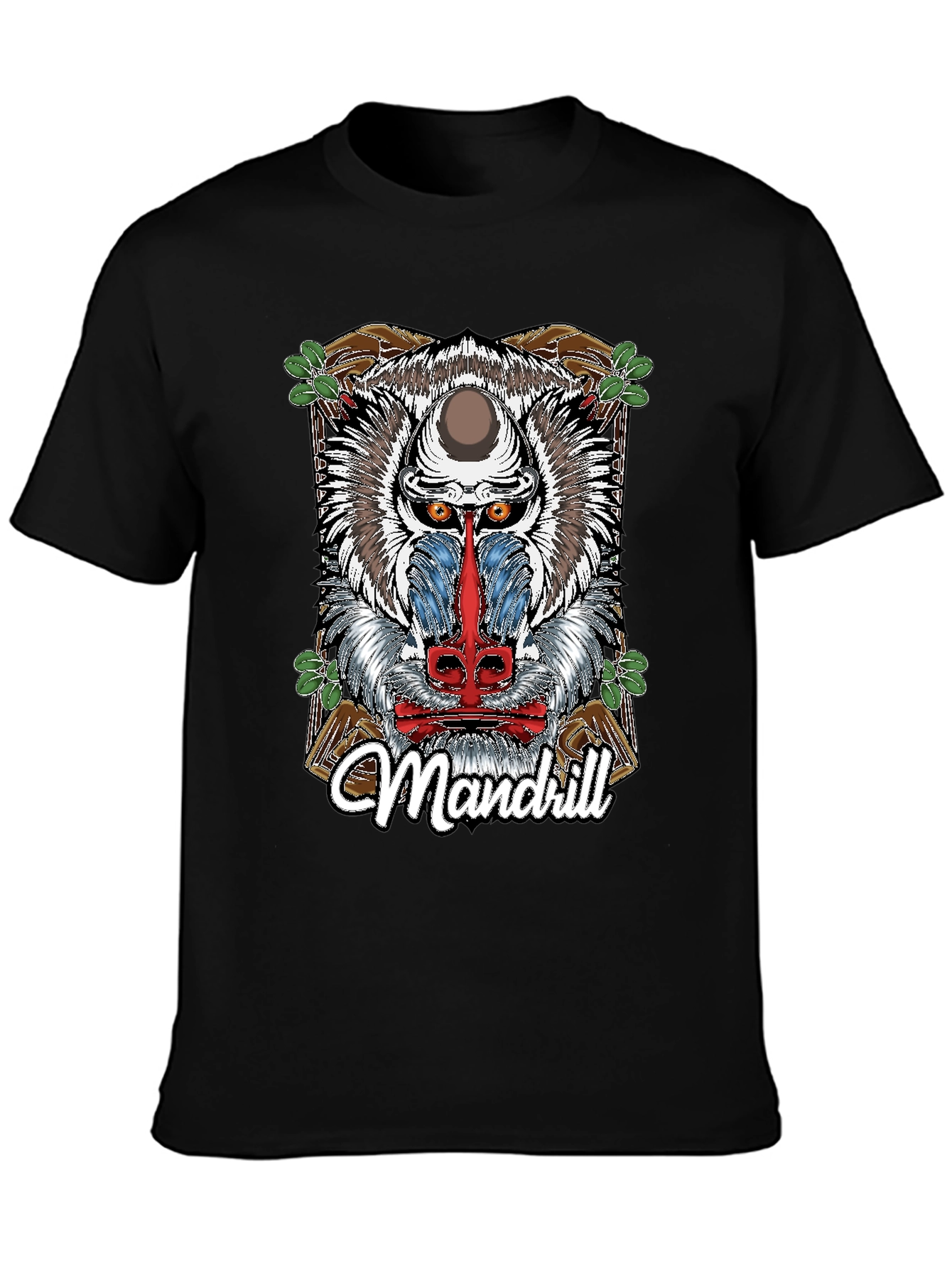 Black Mandrill Graphic Print Black T-Shirt view 3