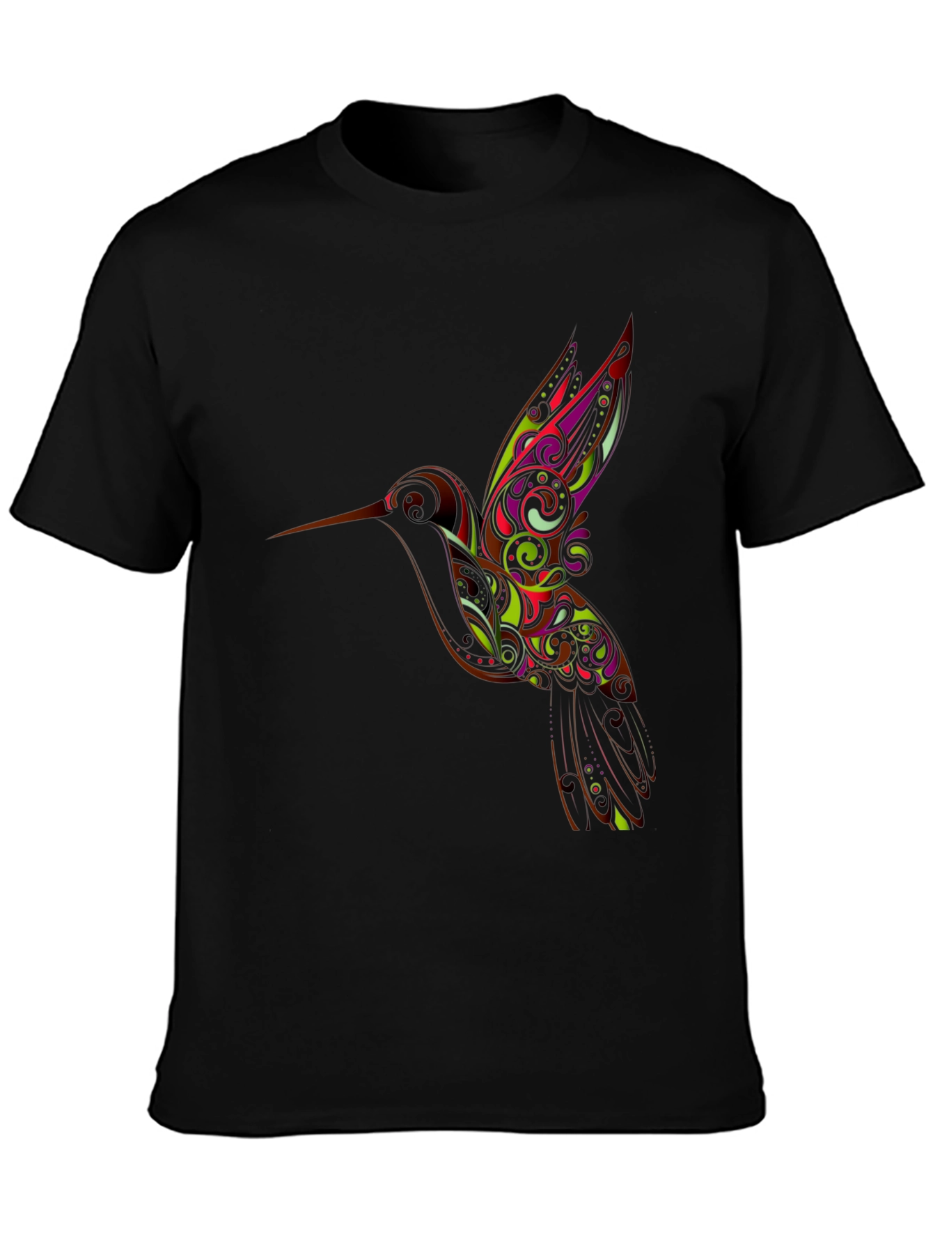 Black Hummingbird Graphic Black T-Shirt view 3
