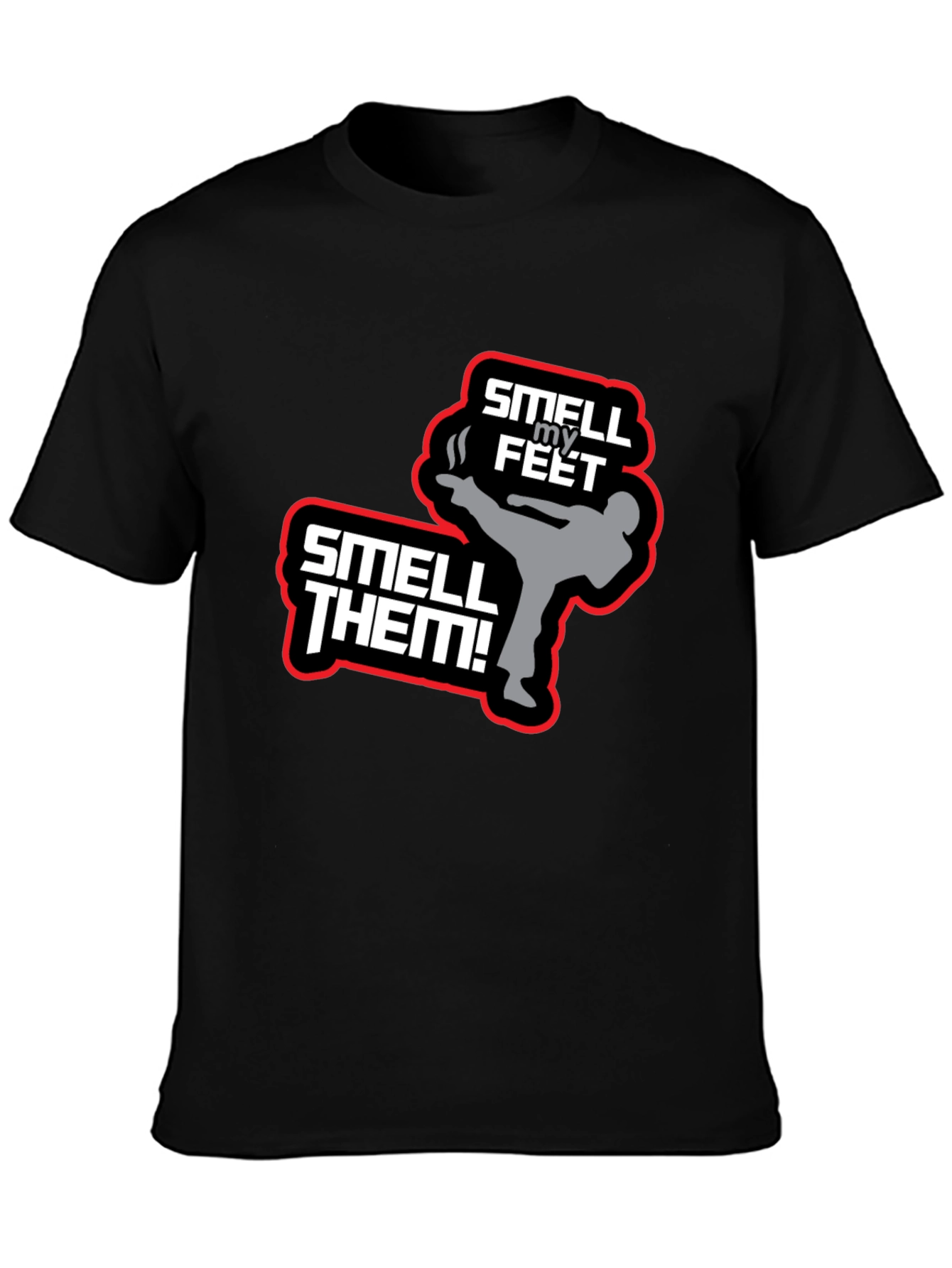 Black Smell My Feet T-Shirt - Funny Martial Arts Tee view 3
