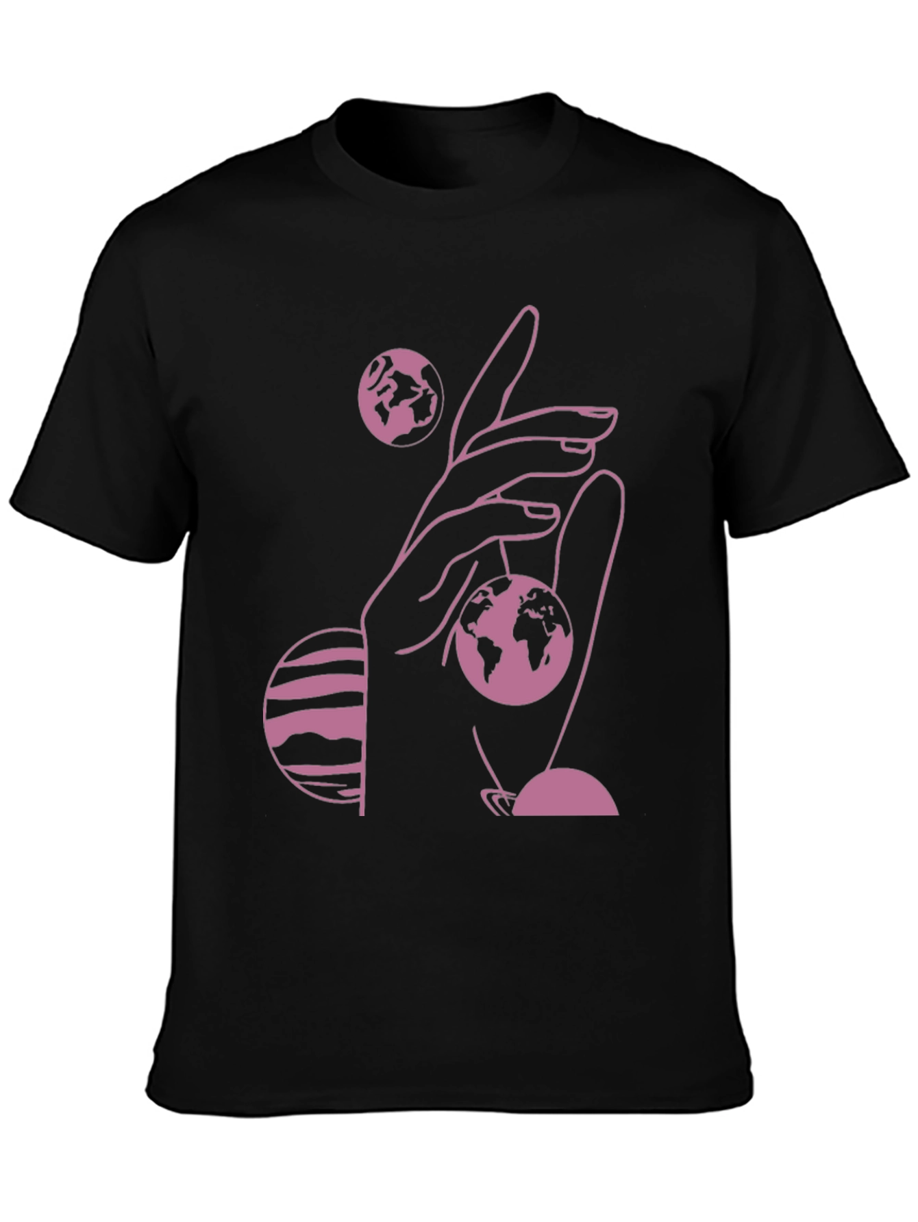 Black Cosmic Hand Graphic Tee - Black view 3