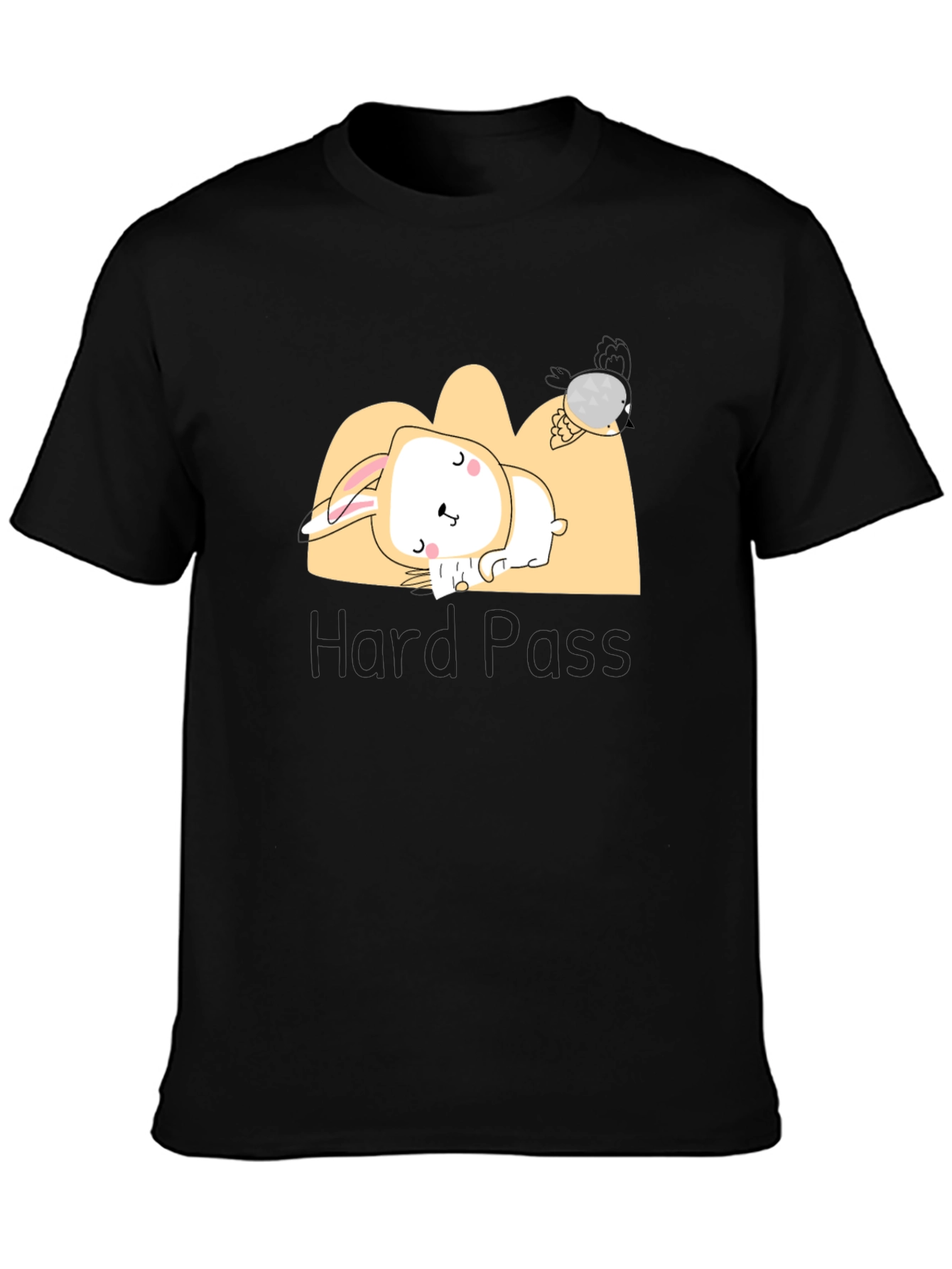 Black Lazy Bunny Graphic Tee - Comfy & Cute Unisex T-Shirt view 3