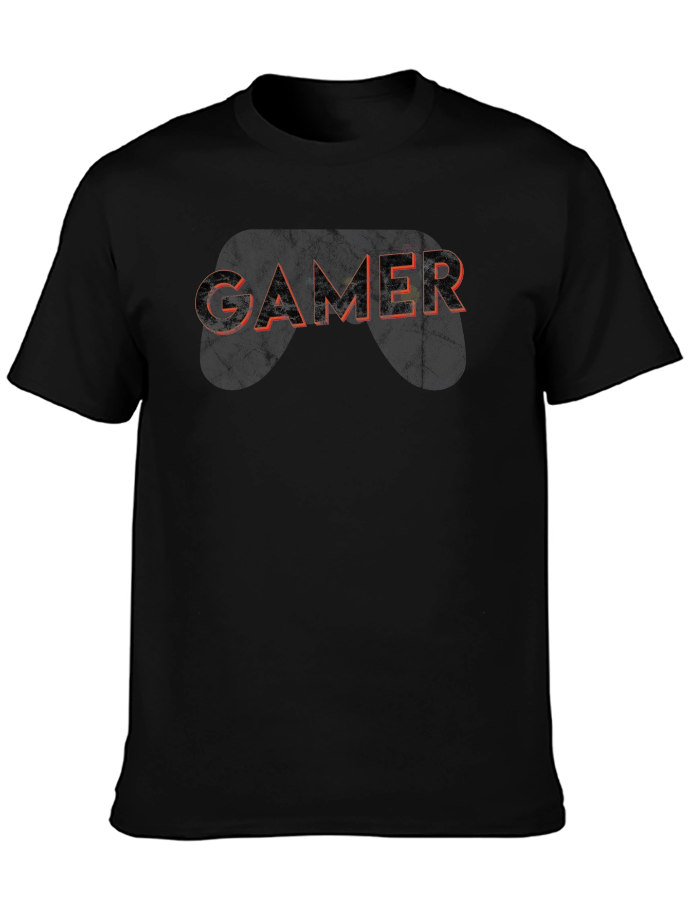 Black Gamer Graphic Tee - Black Cotton Casual Shirt view 3