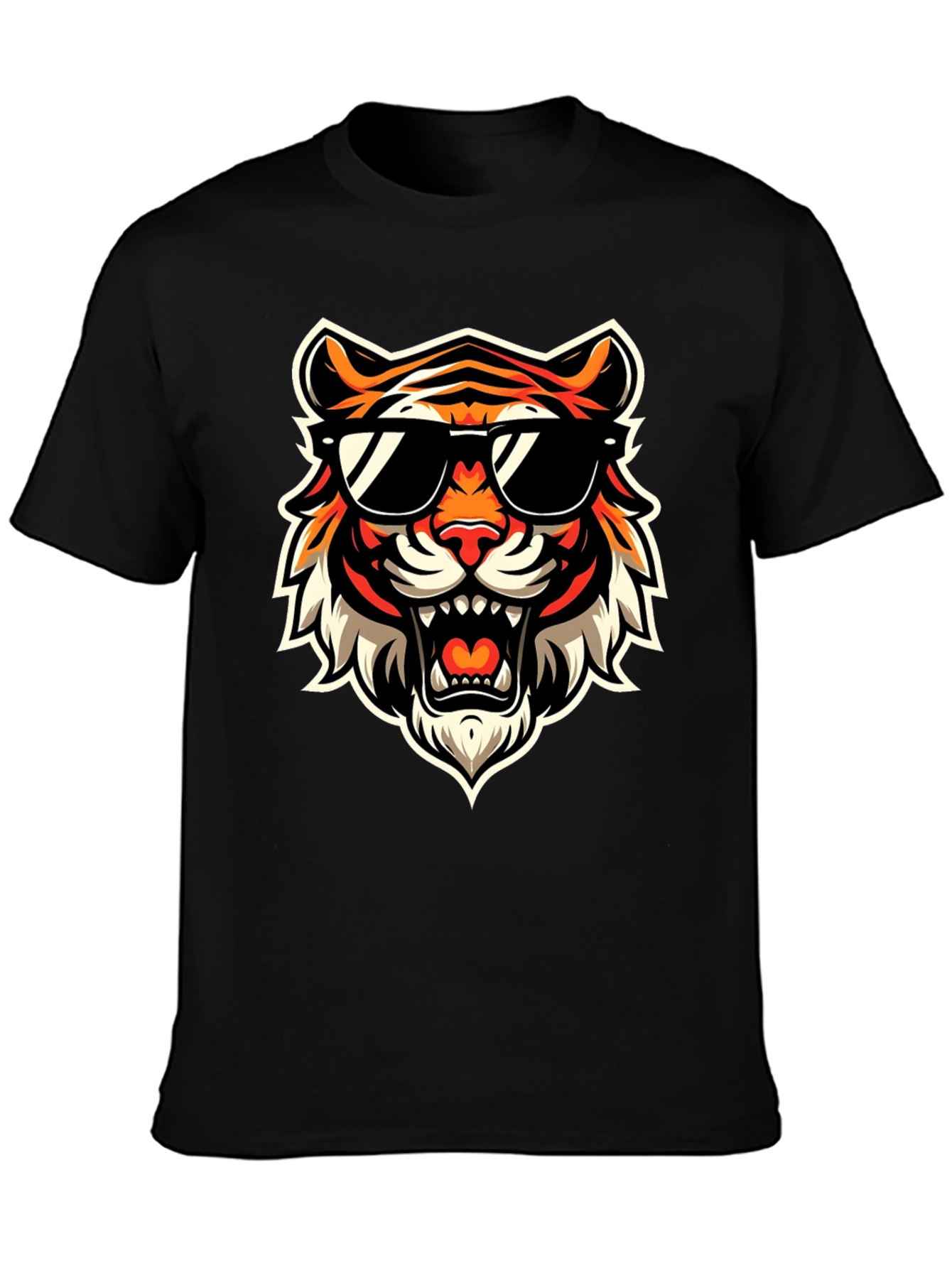 Black Cool Tiger Graphic Tee - Bold Streetwear view 3