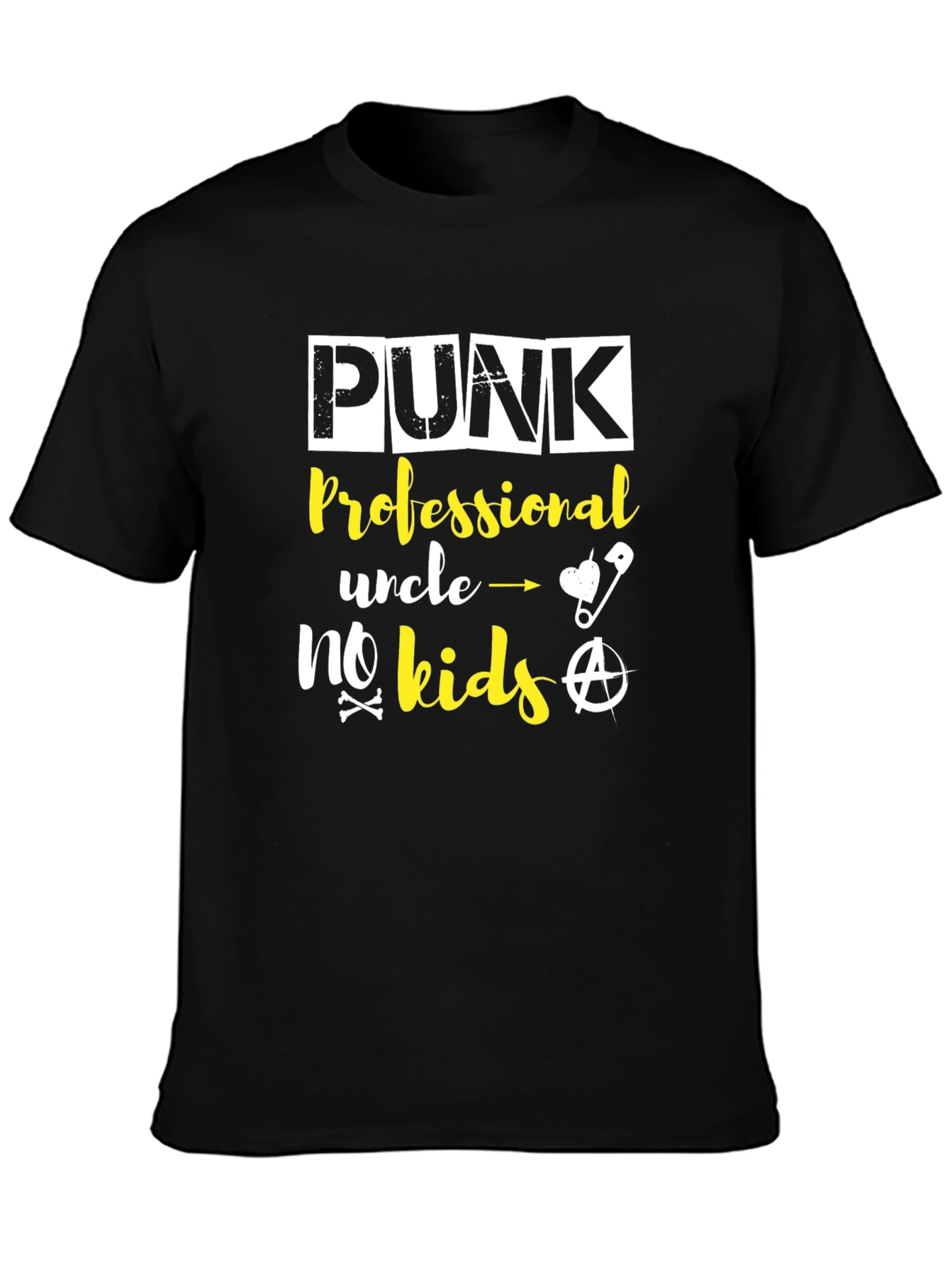 Black Punk Professional Uncle No Kids Graphic Tee view 3