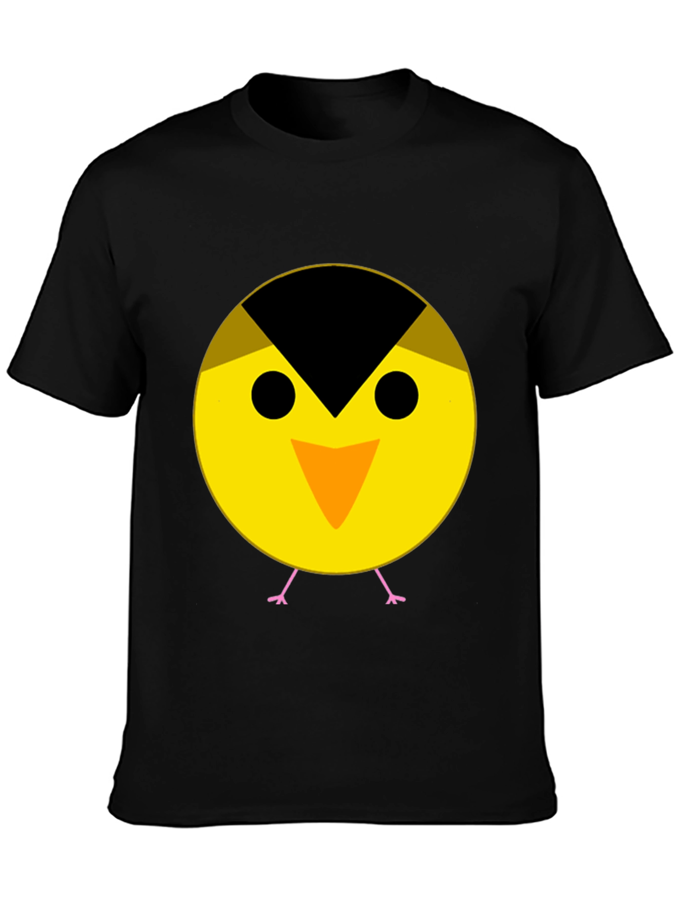 Black Cute Bird Graphic Tee - Black view 3