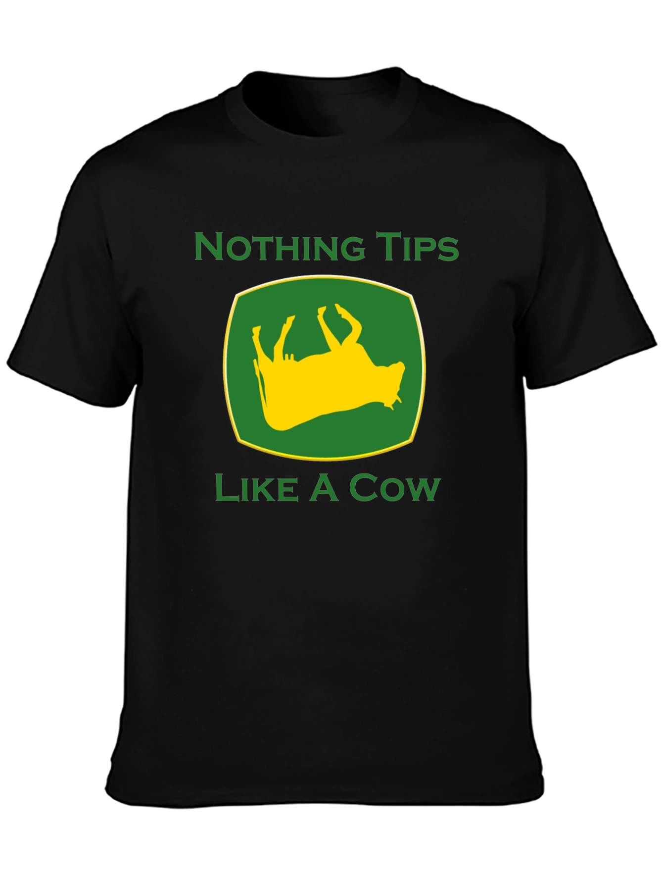 Black Funny Nothing Tips Like A Cow Graphic Tee view 3