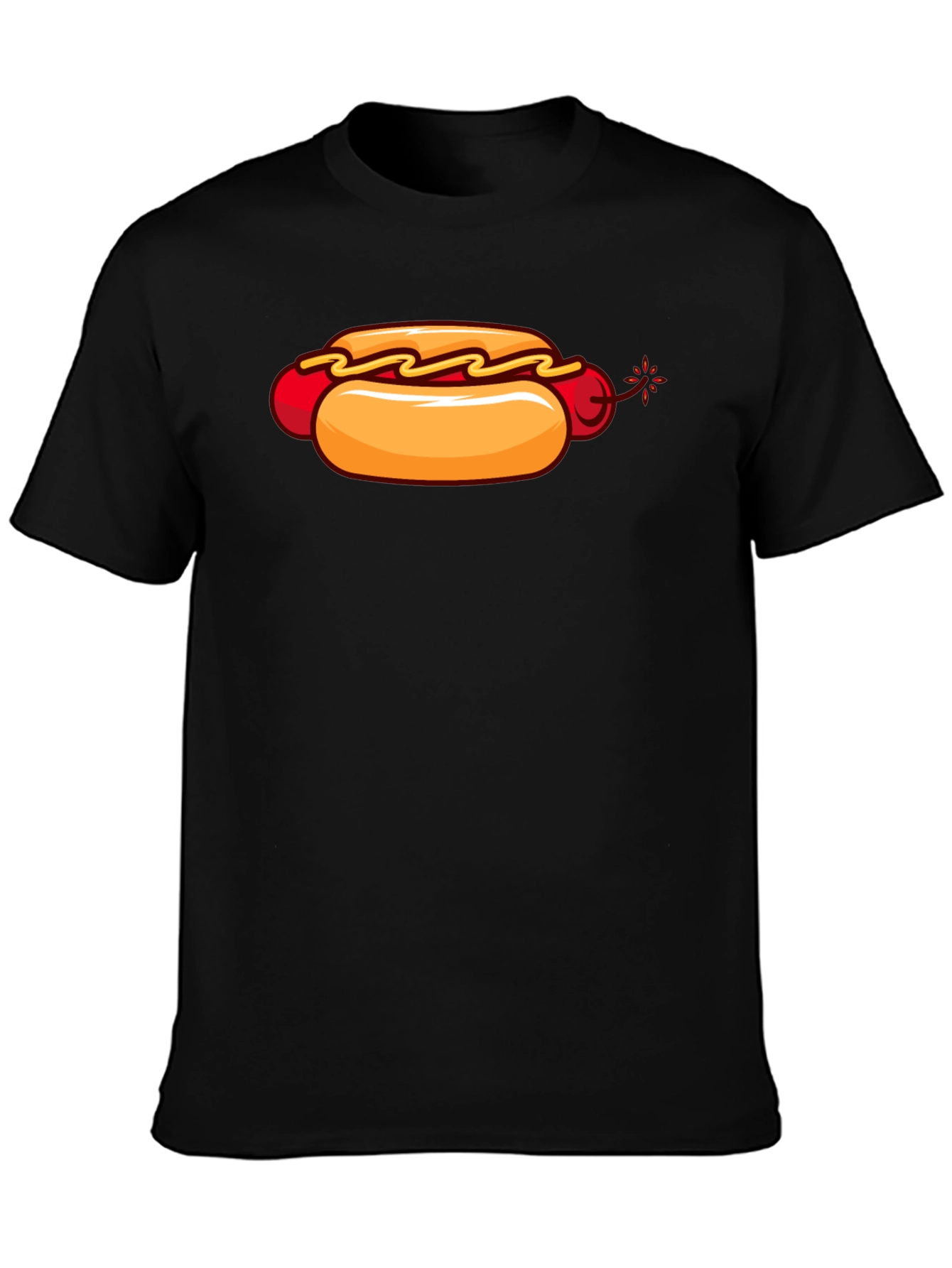Black Hot Dog Bomb T-Shirt - Funny Graphic Tee view 3
