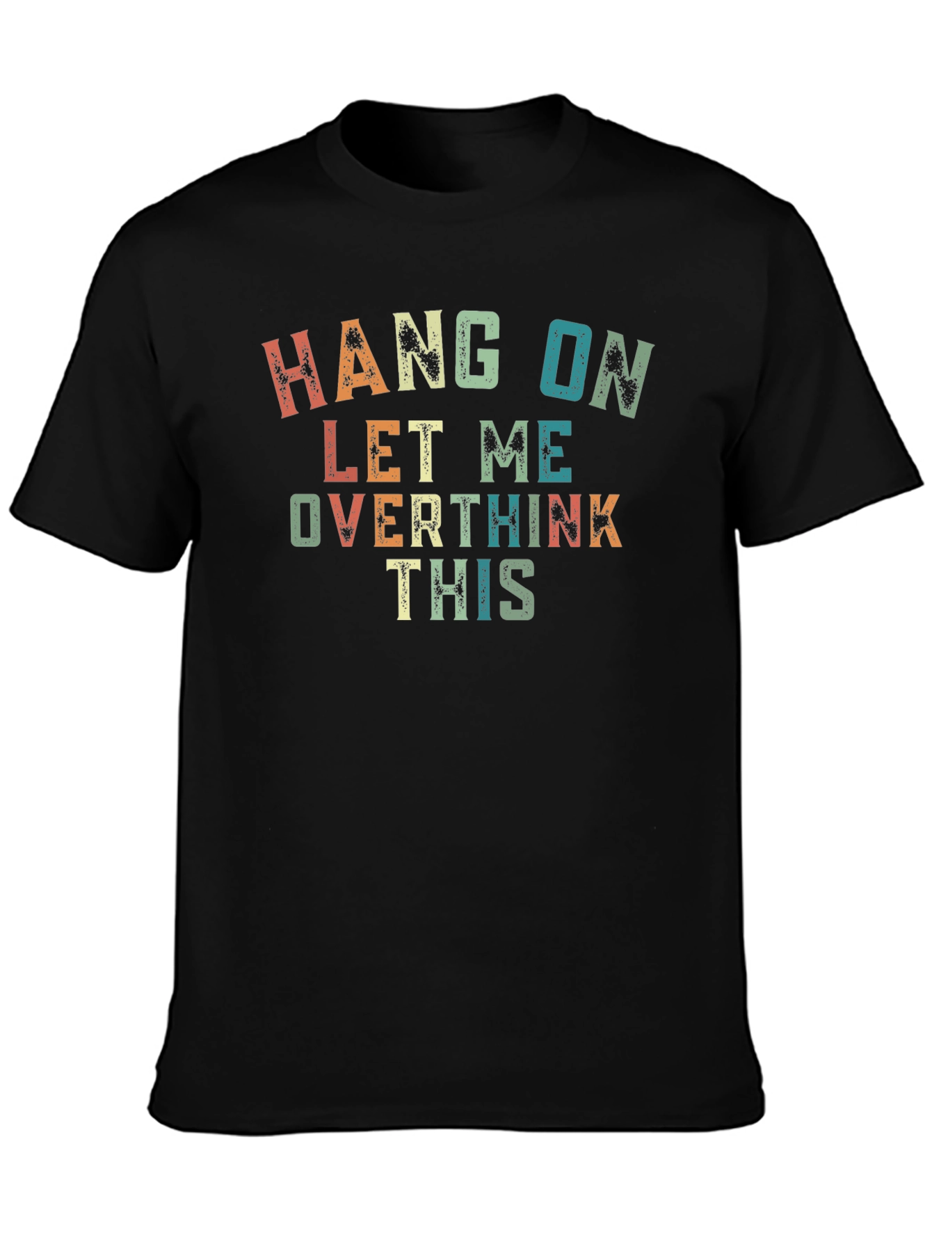 Black Overthinker Graphic T-Shirt - Funny Casual Tee view 3