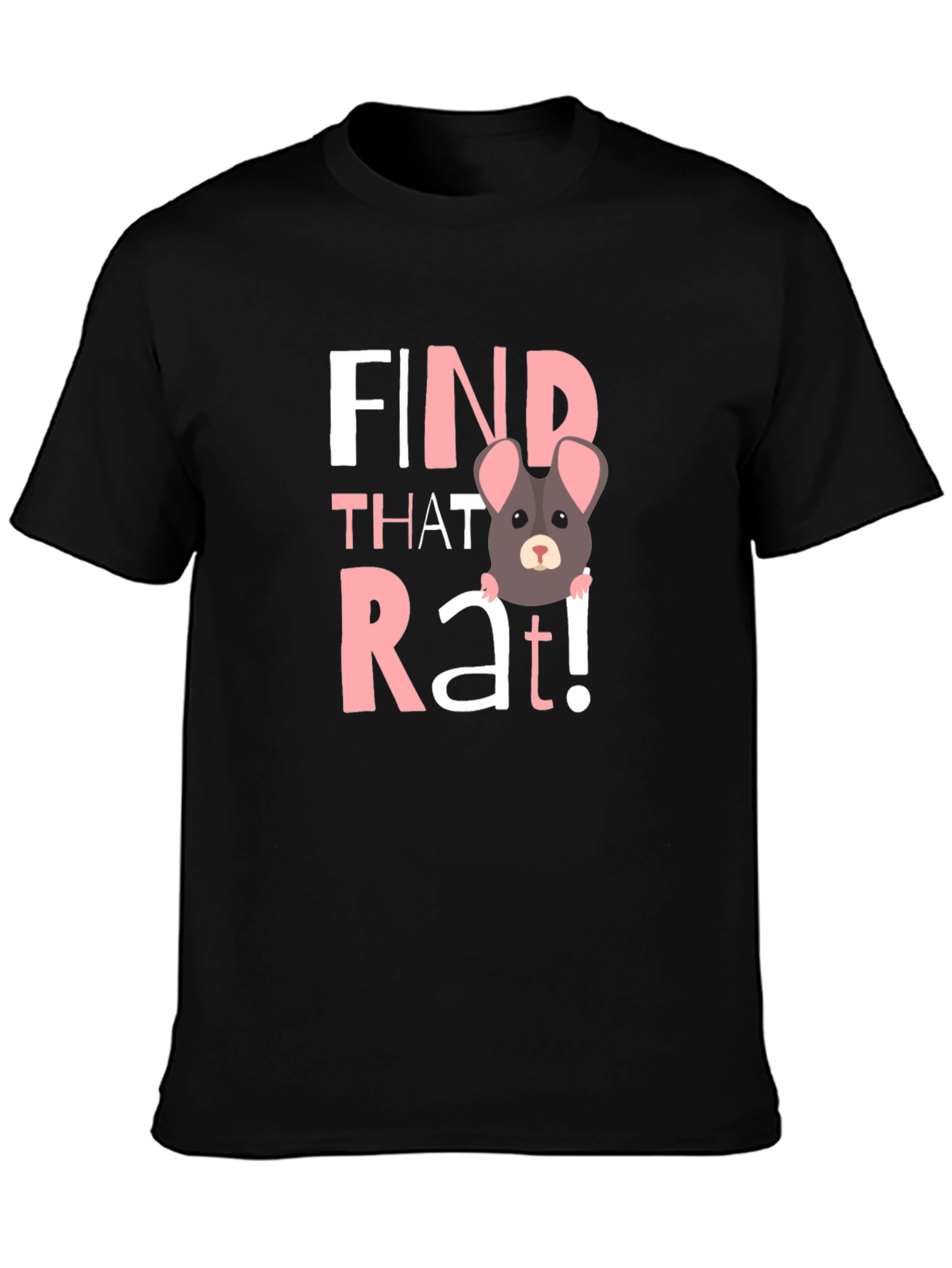 Black Find That Rat! Graphic T-Shirt  view 3