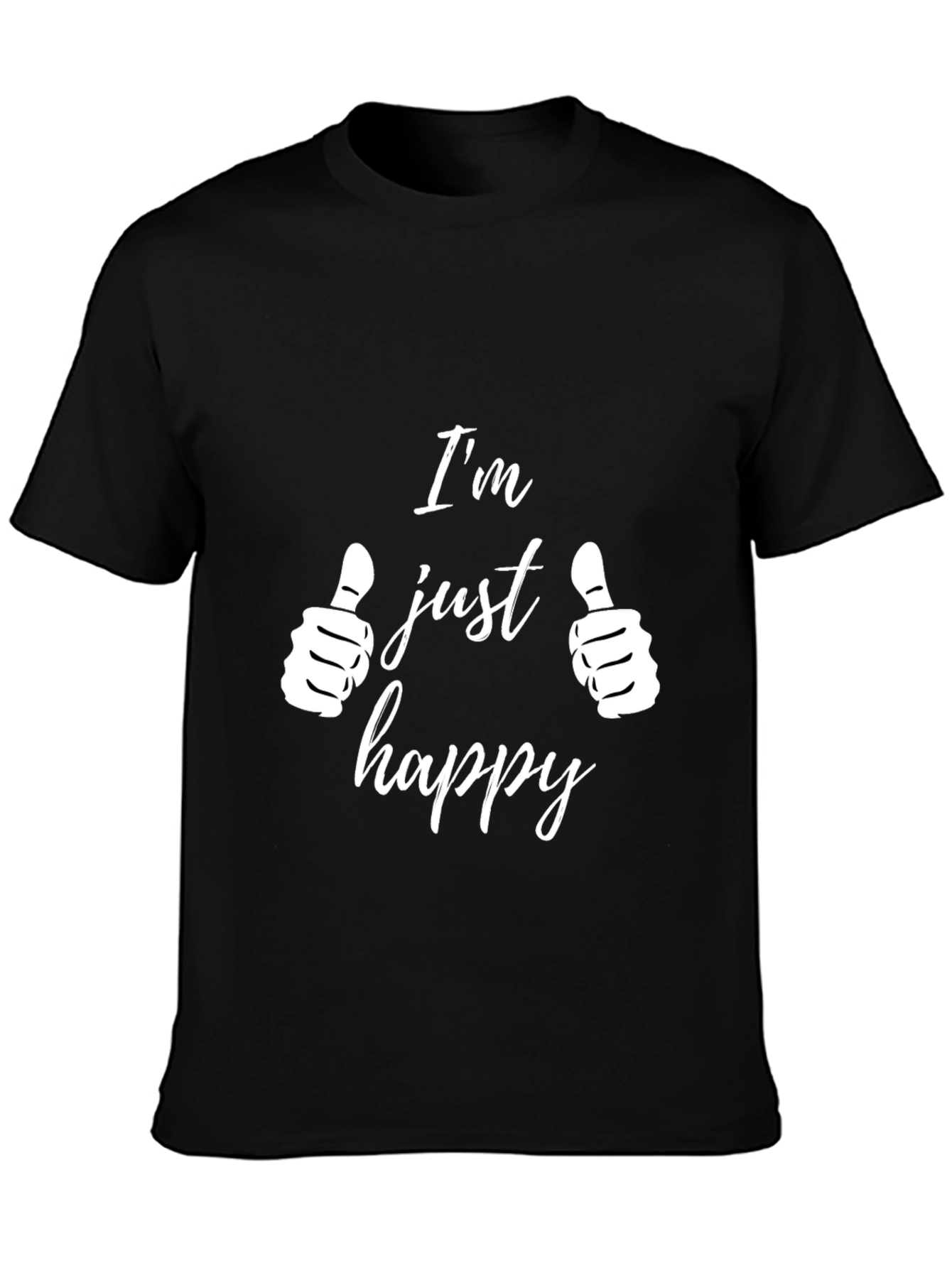Black I'm Just Happy Graphic T-Shirt - Black view 3