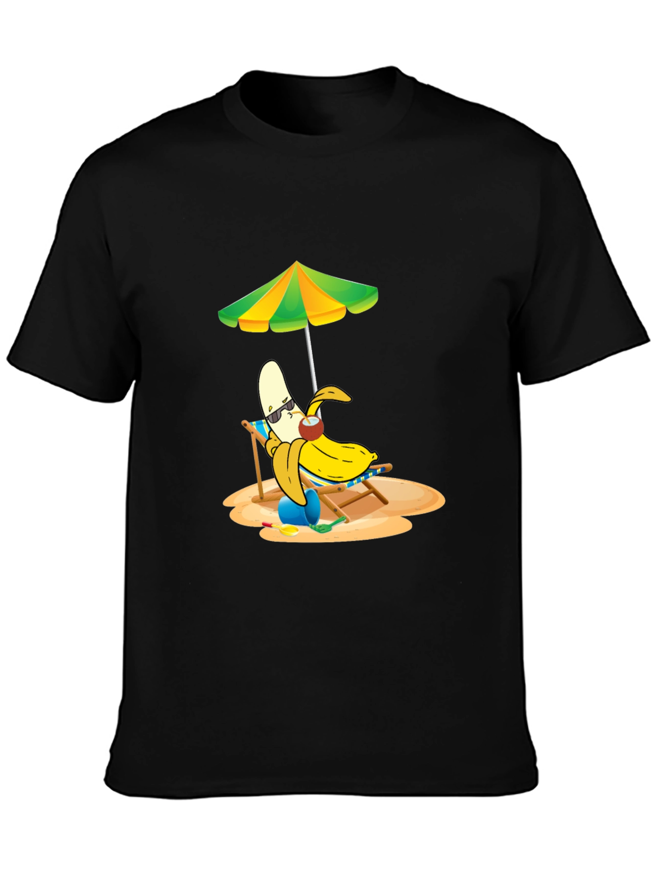 Black Banana Beach T-Shirt - Relaxed Tropical Vibes view 3
