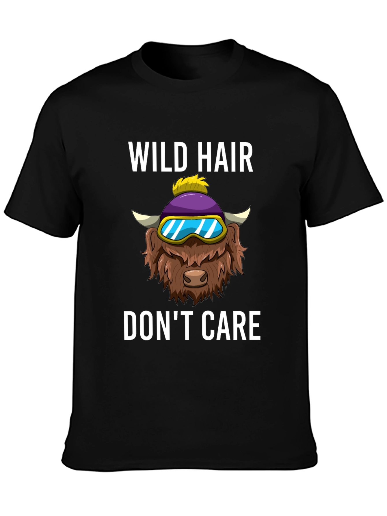 Black Wild Hair Don't Care Graphic Tee view 3