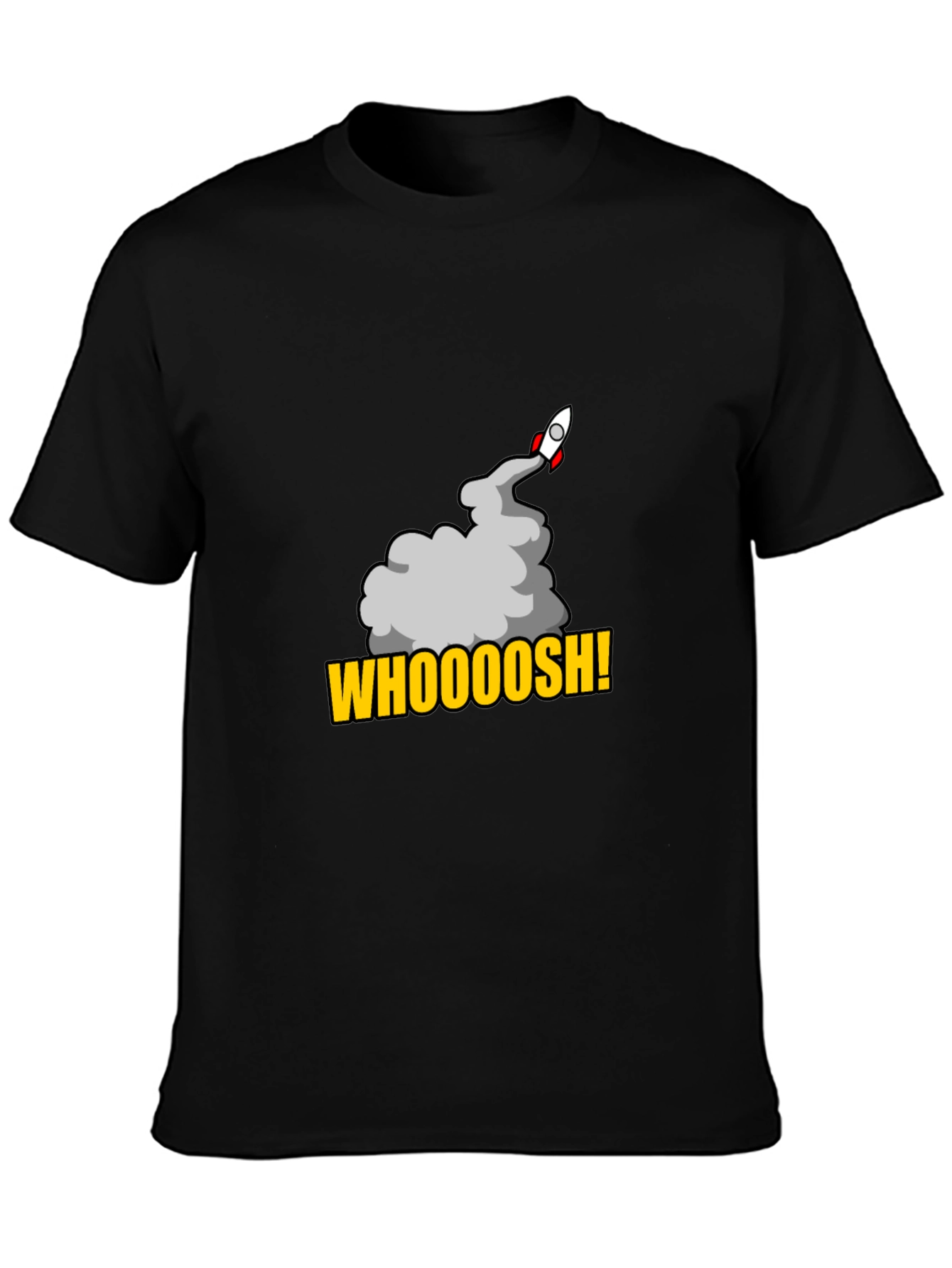 Black Whoooosh Rocket Graphic T-Shirt view 3