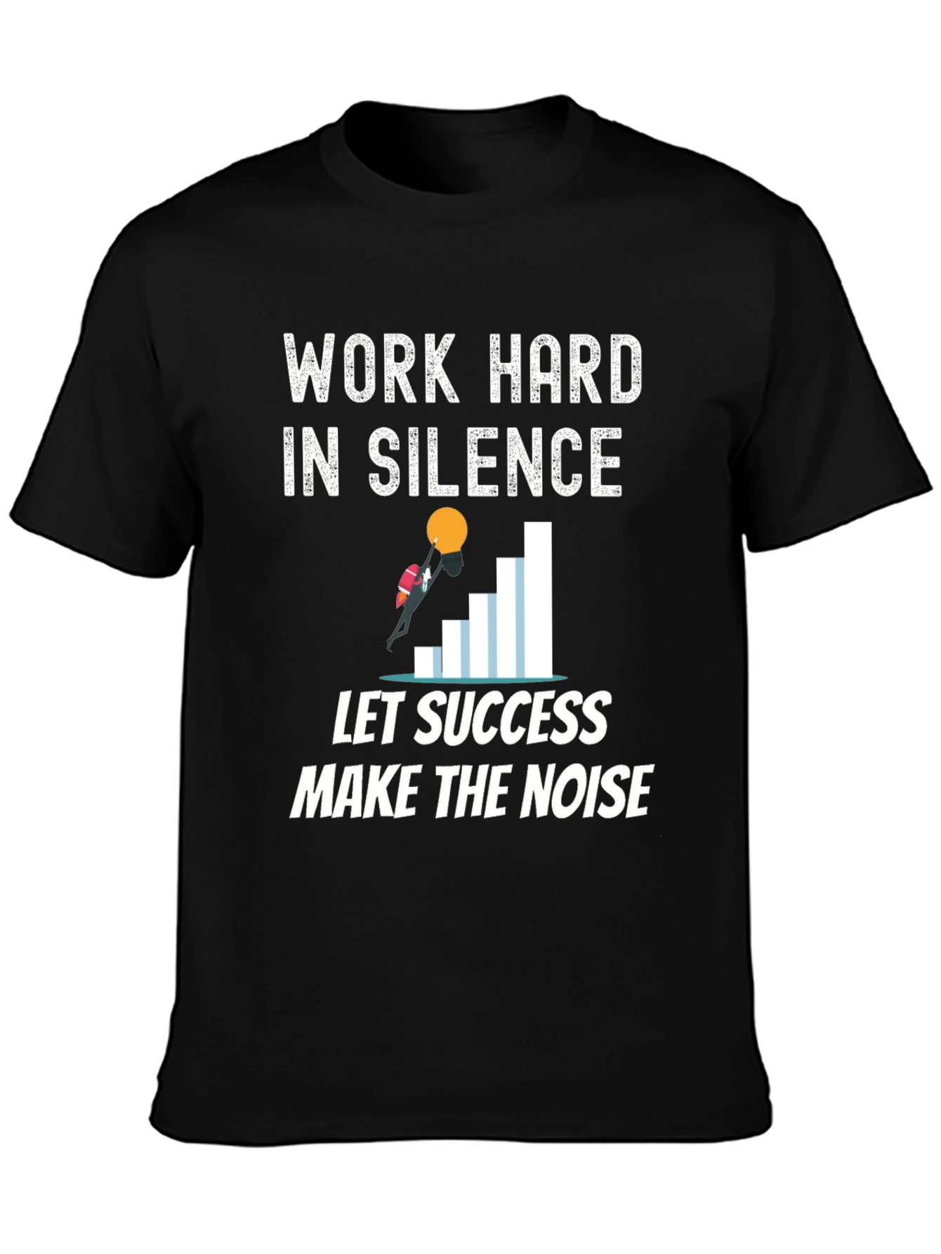 Black Work Hard in Silence Graphic Tee view 3