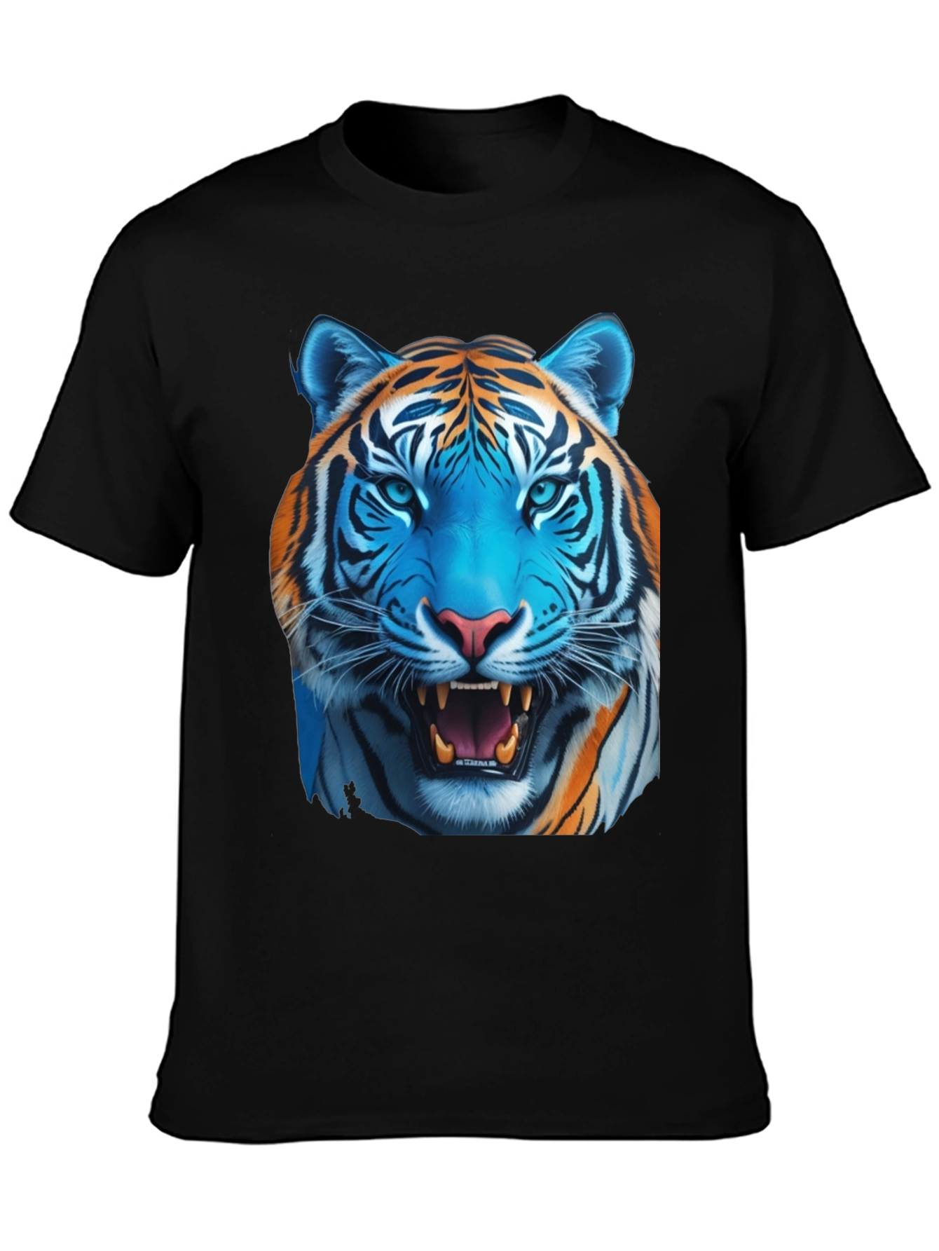 Black Bold Tiger Graphic Tee - Men's Black T-Shirt view 3