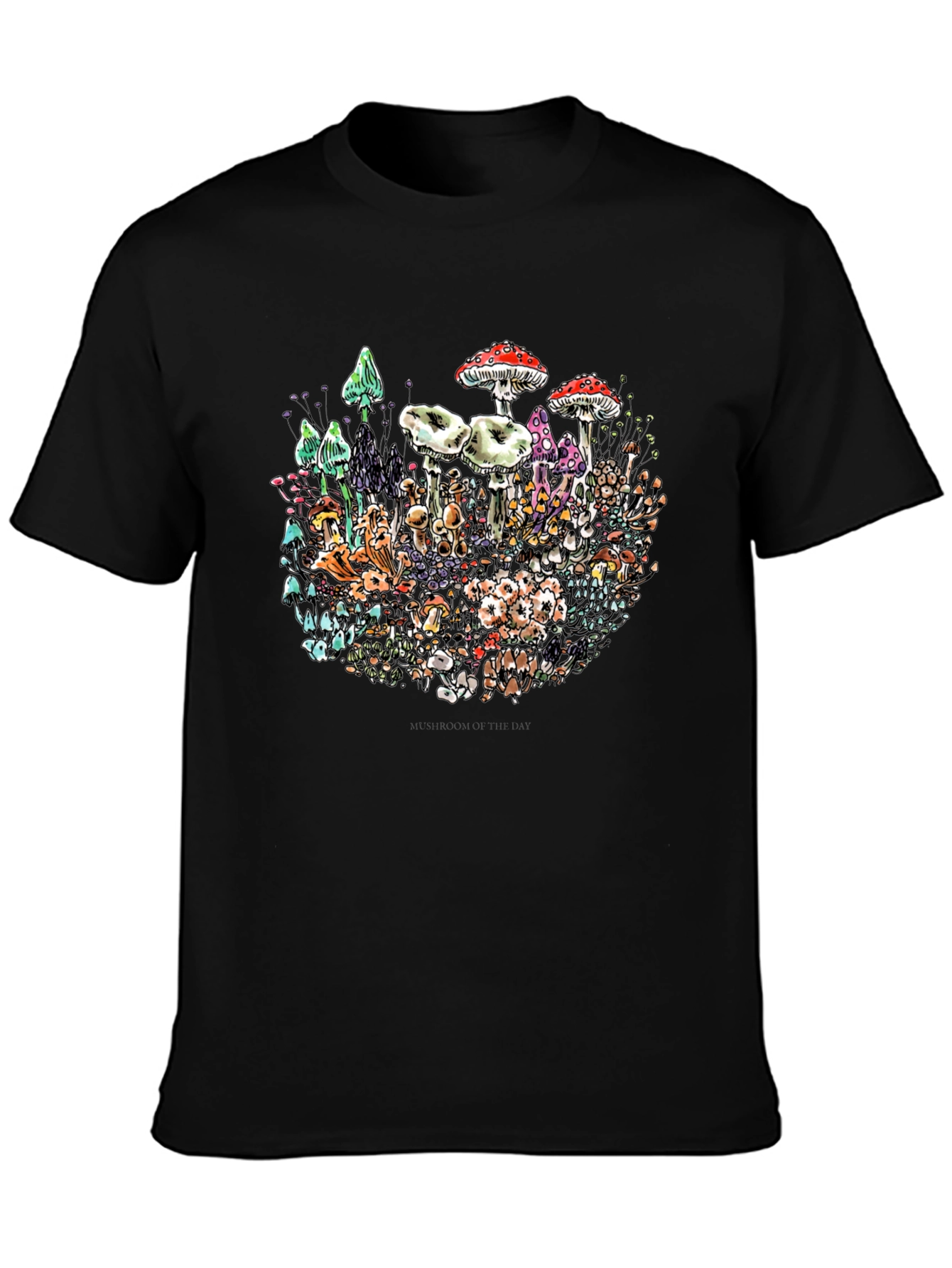 Black Mushroom Graphic T-Shirt view 3