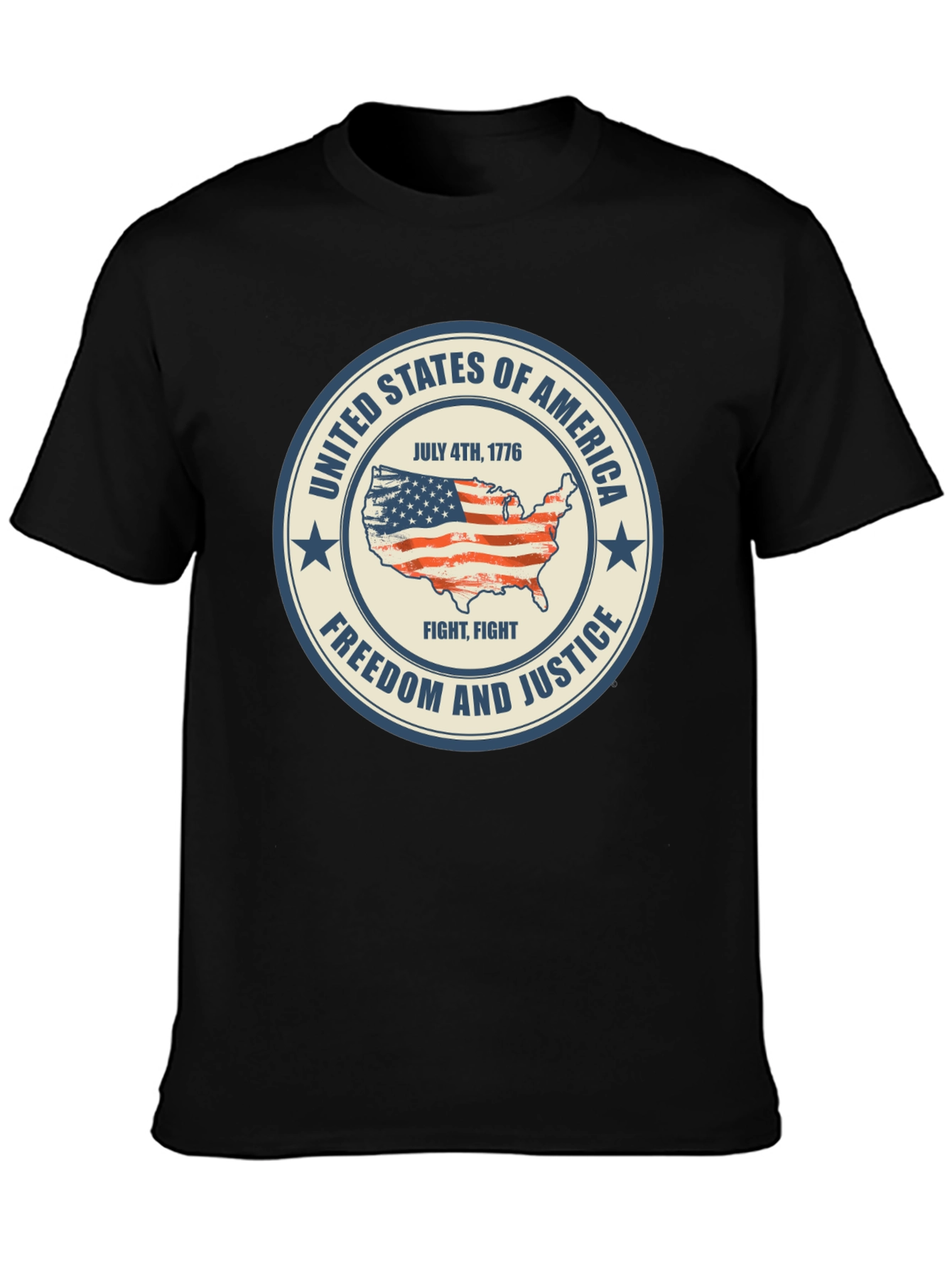 Black United States Patriotic T-Shirt view 3