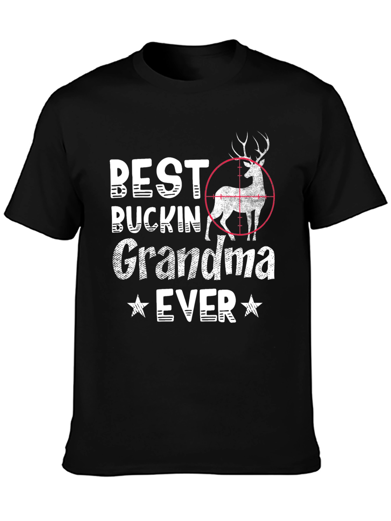 Black Best Buckin' Grandma Ever T-Shirt - Hunting Gift view 3