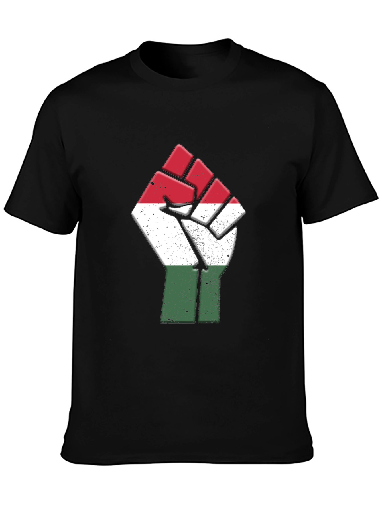 Black Hungarian Flag Fist T-Shirt - Solidarity Tee view 3