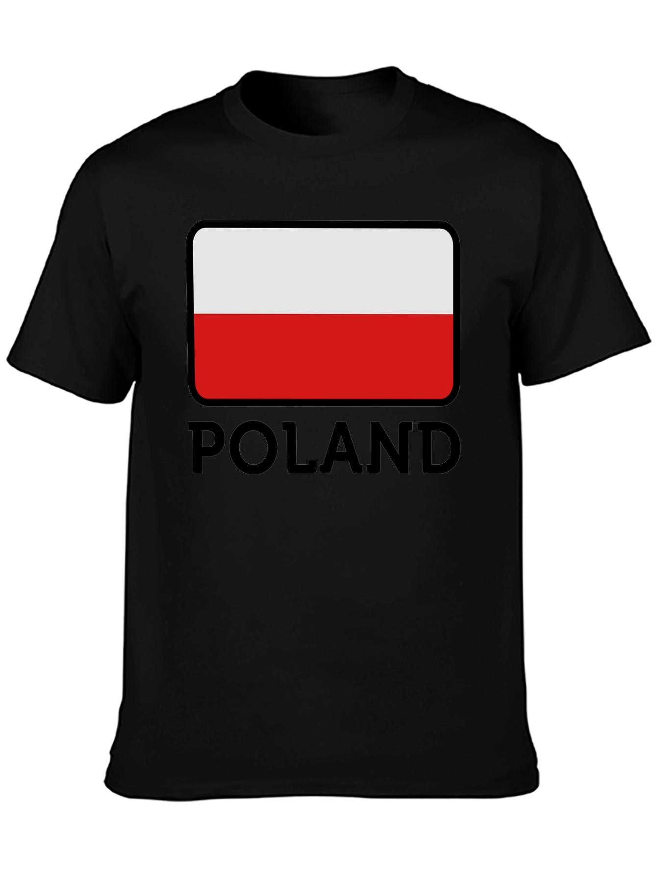 Poland Flag T-Shirt - Black Graphic Tee - 3