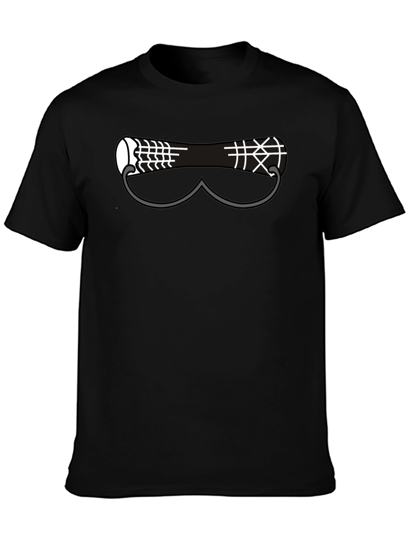 Black Cool Graphic Tee - Funny Eye Mask Design view 3