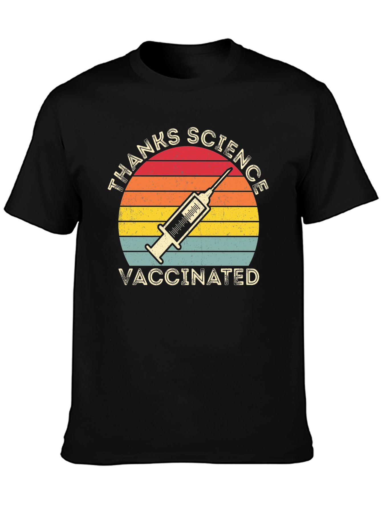 Black Thanks Science Vaccinated T-Shirt view 3
