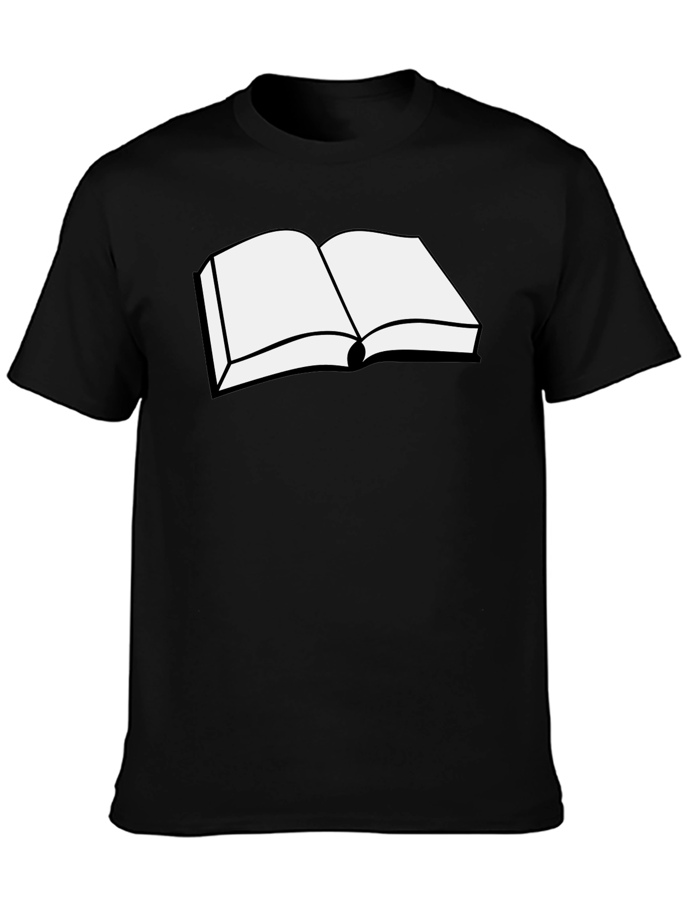 Black Open Book Graphic Tee - Black Cotton T-Shirt view 3