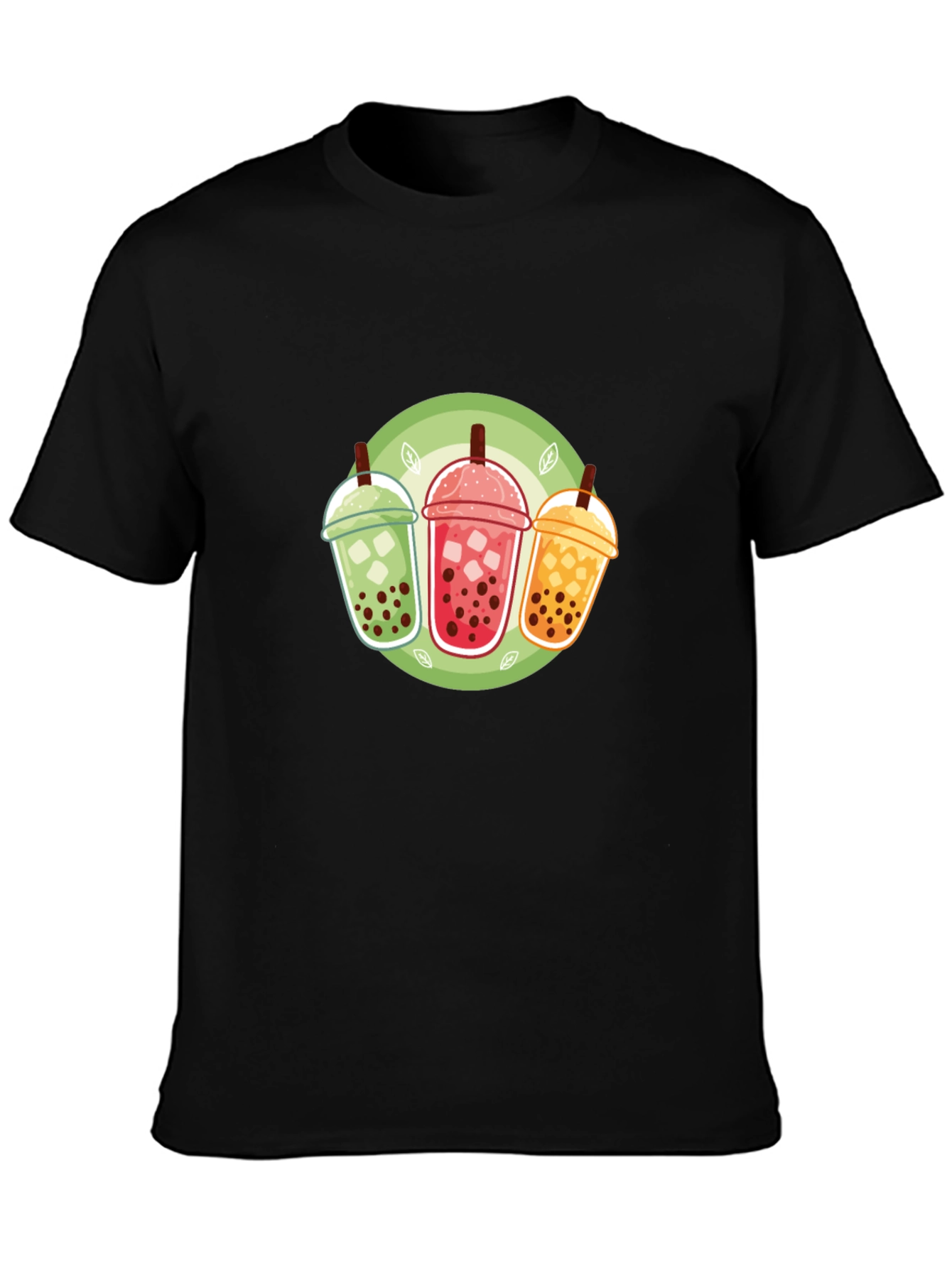Black Bubble Tea Graphic Tee - Trendy Boba Lover Shirt view 3